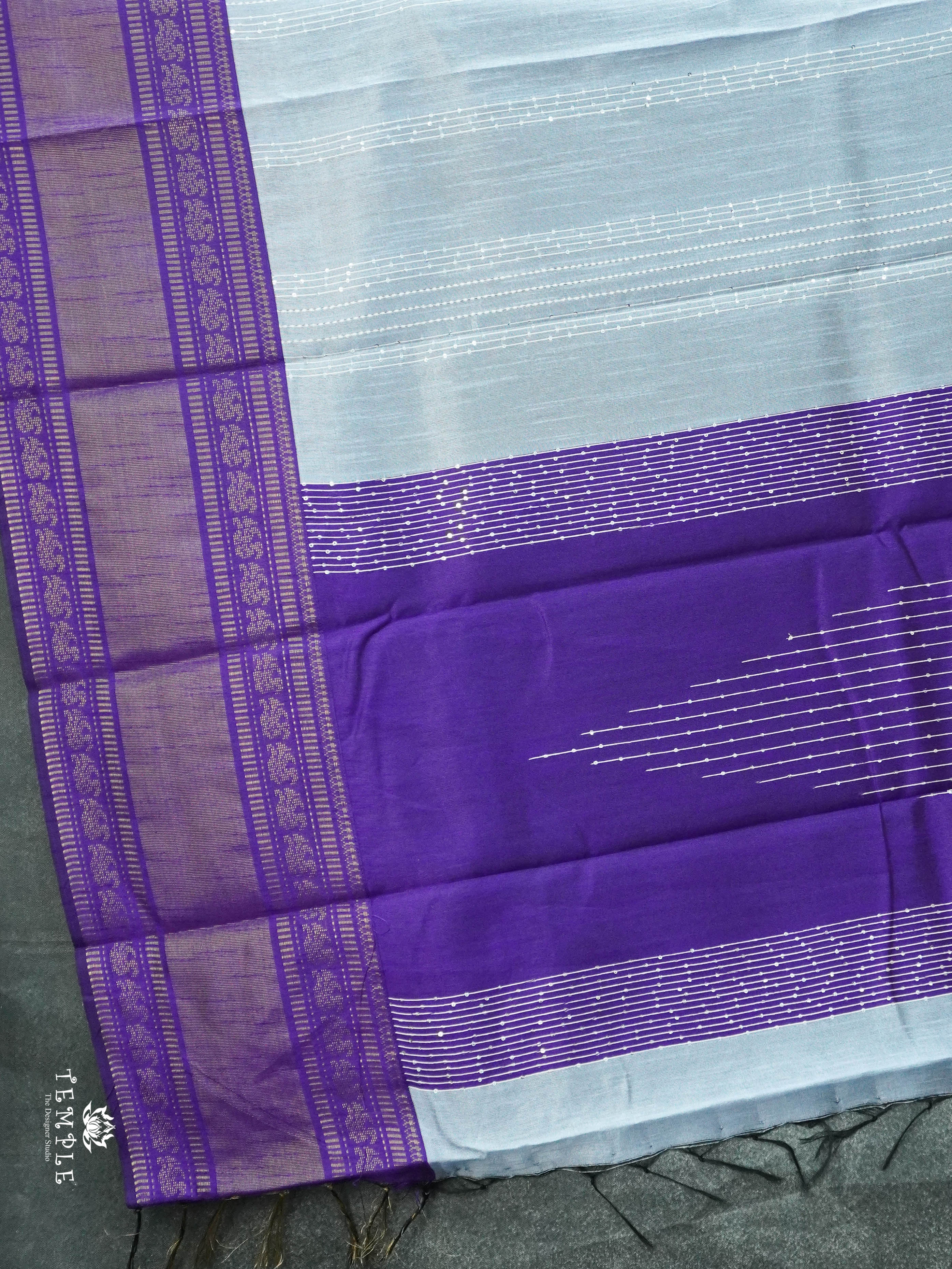 Raw Silk Saree With Sequins Work | TTDS3035
