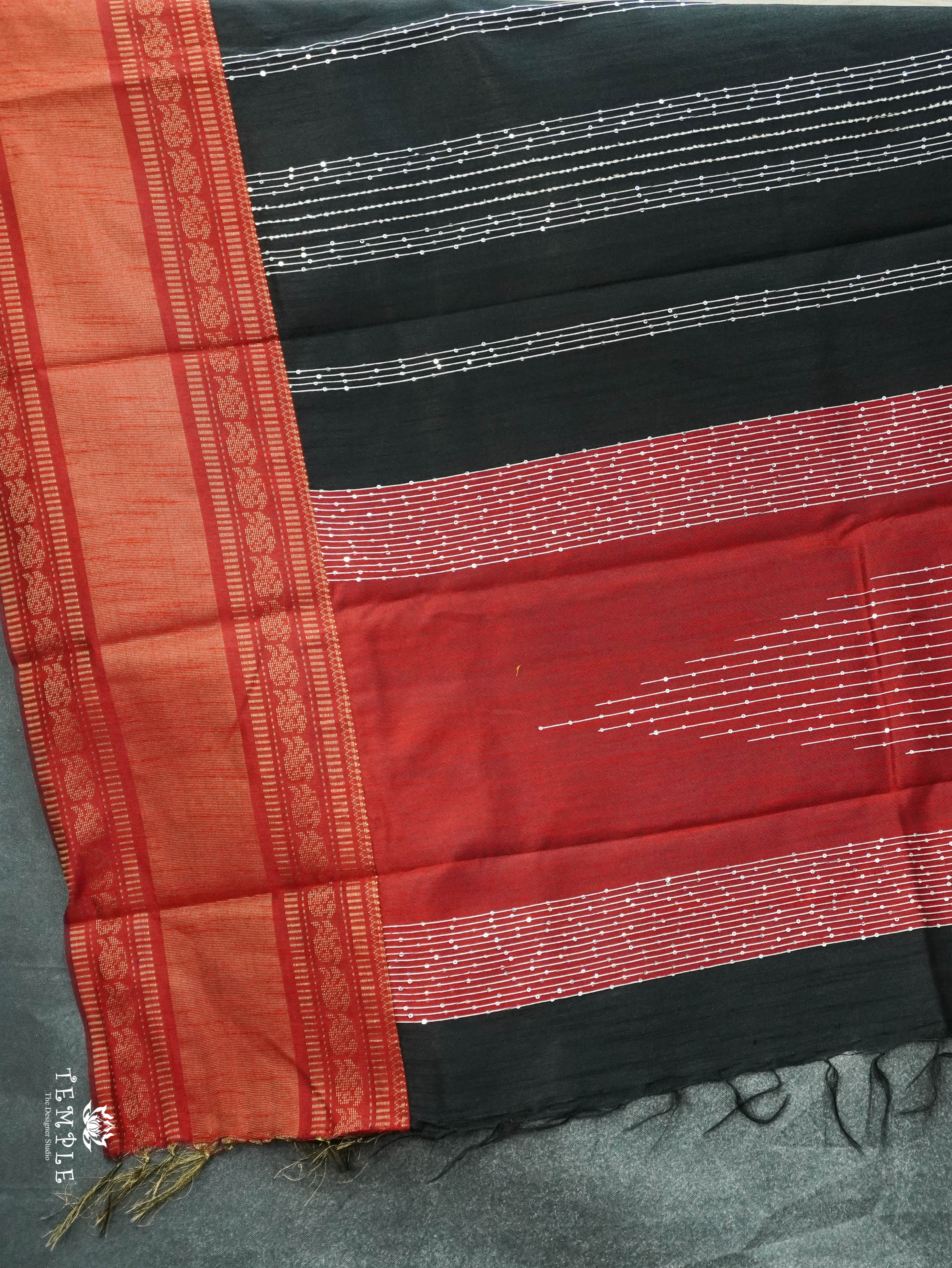 Raw Silk Saree With Sequins Work | TTDS3035