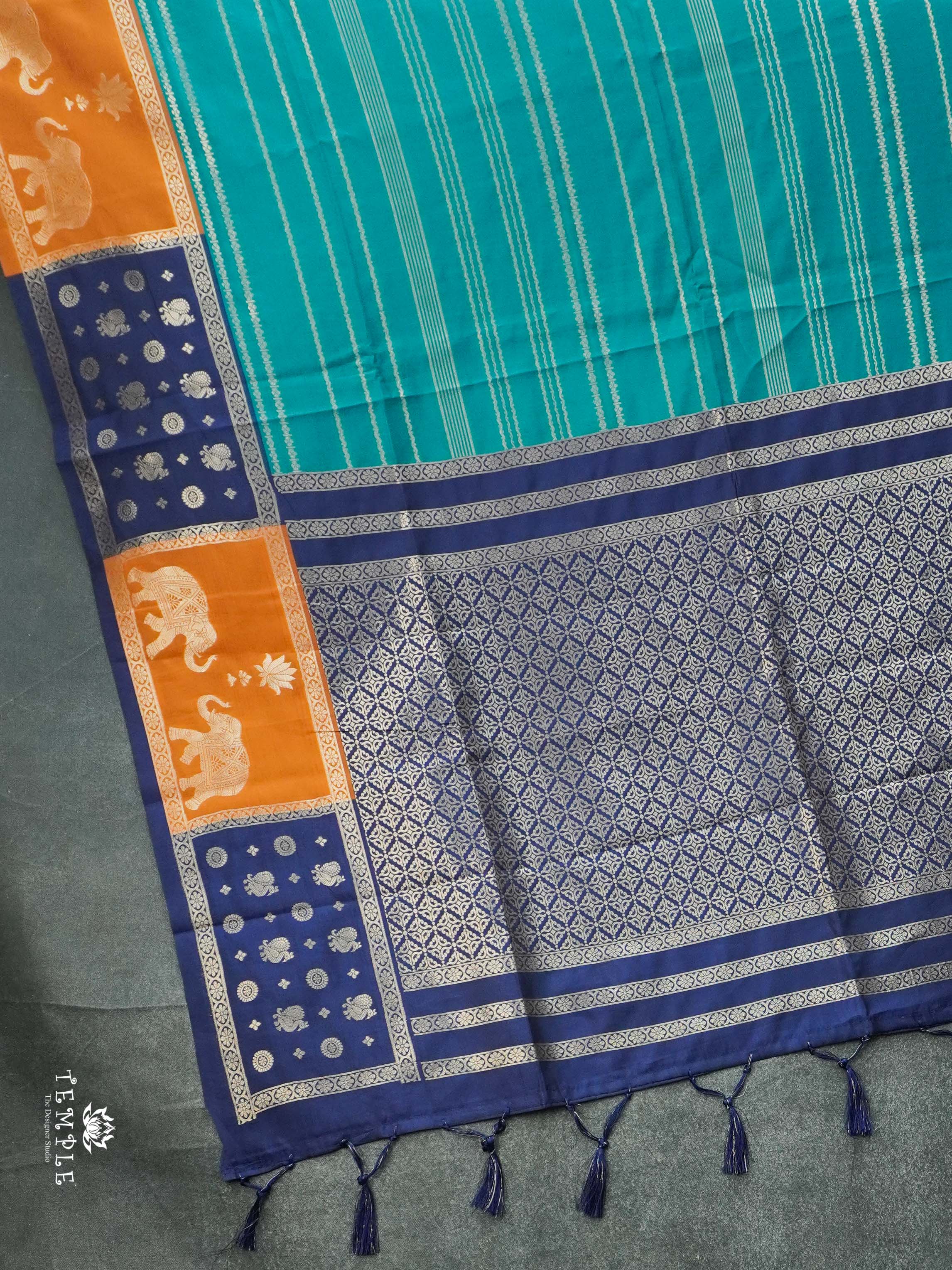 Semi Silk Saree With Zari Weaving Border | TTDS2637