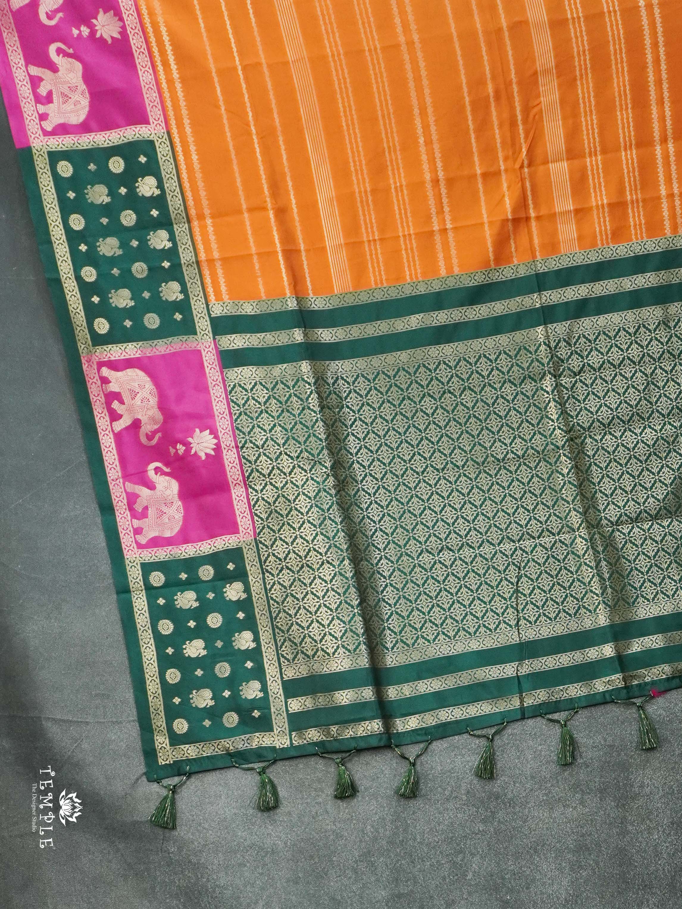 Semi Silk Saree With Zari Weaving Border | TTDS2637