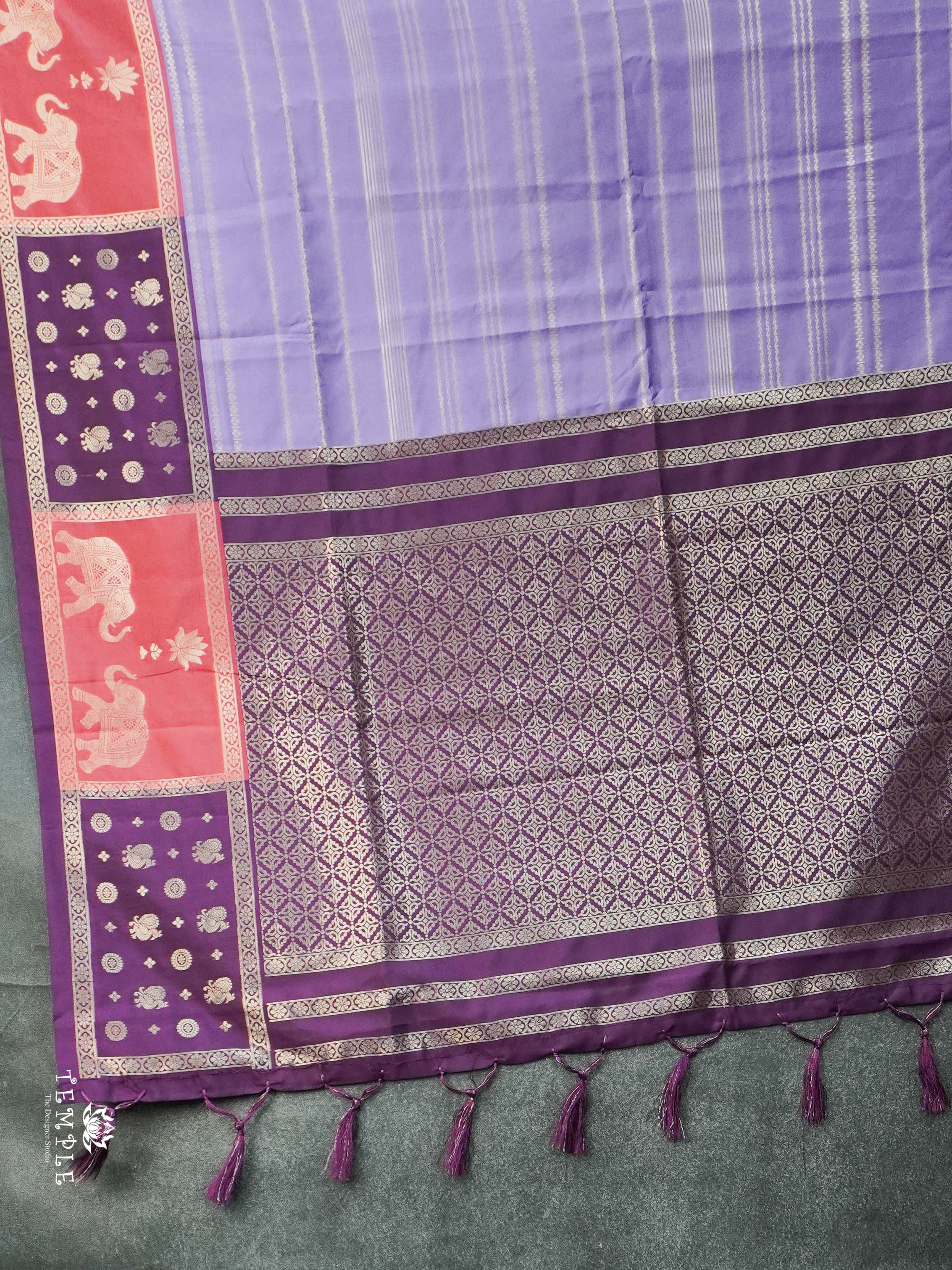 Semi Silk Saree With Zari Weaving Border | TTDS2637