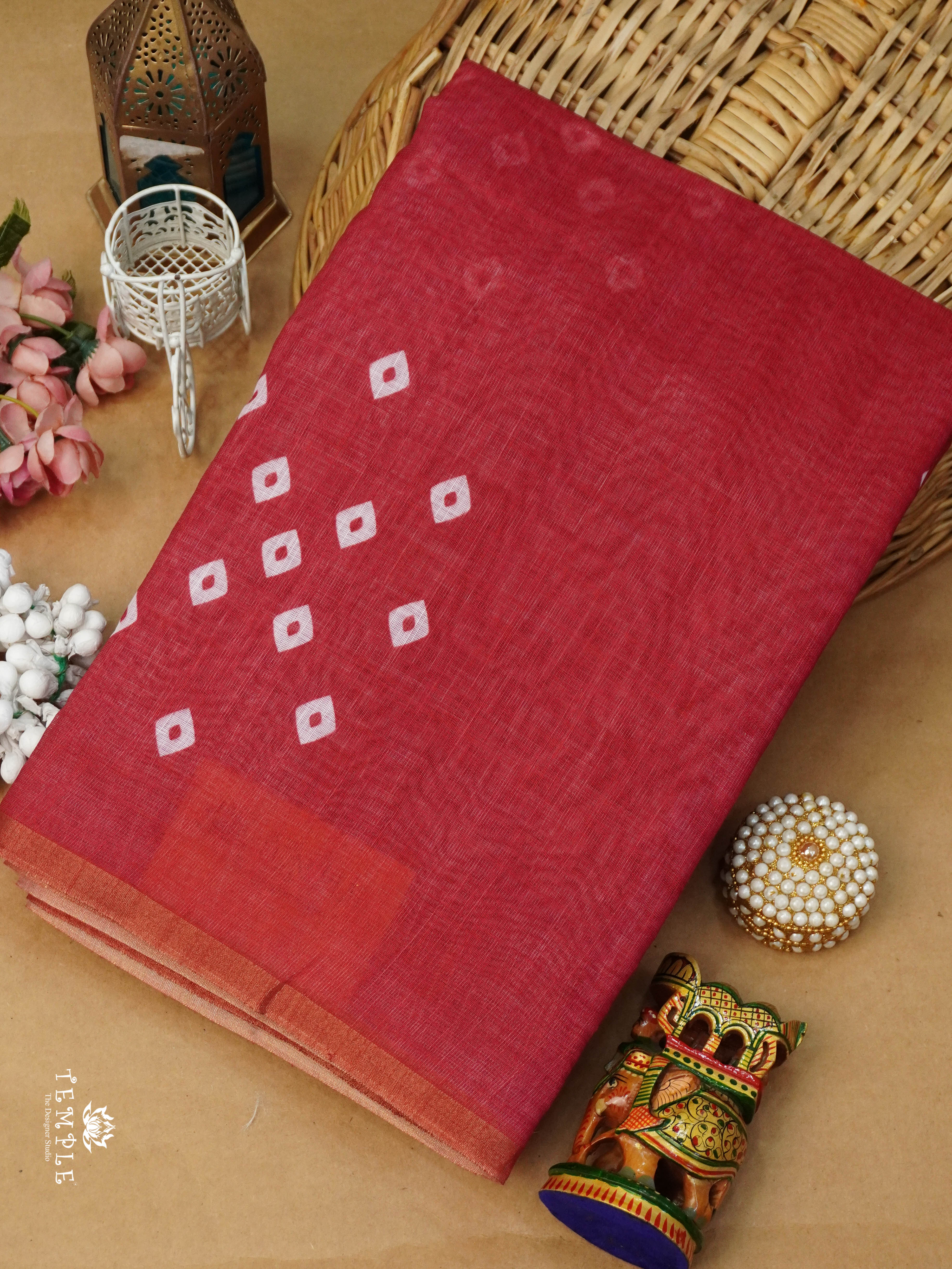 Linen Cotton Saree | TTDS3120