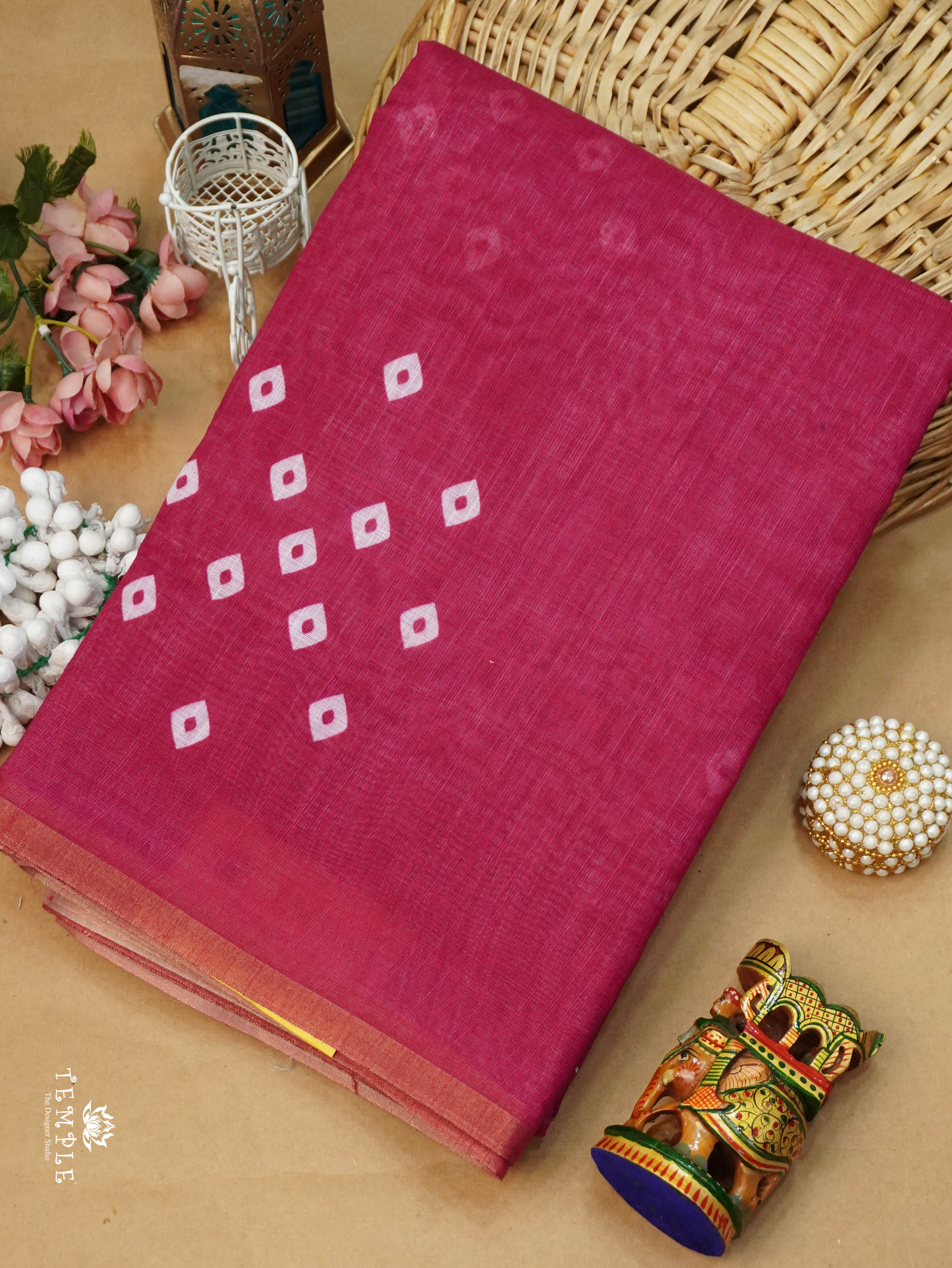 Linen Cotton Saree | TTDS3120