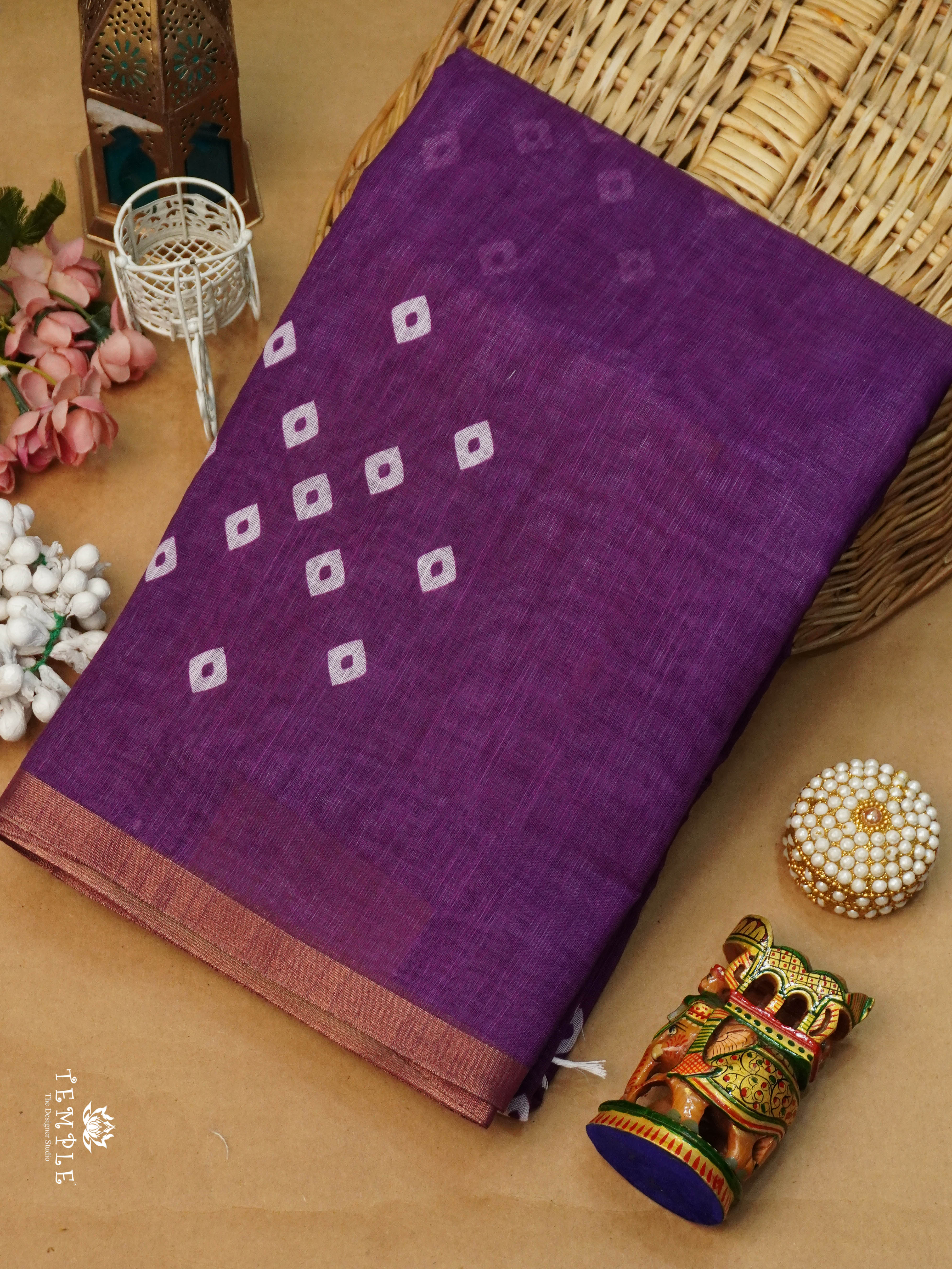 Linen Cotton Saree | TTDS3120