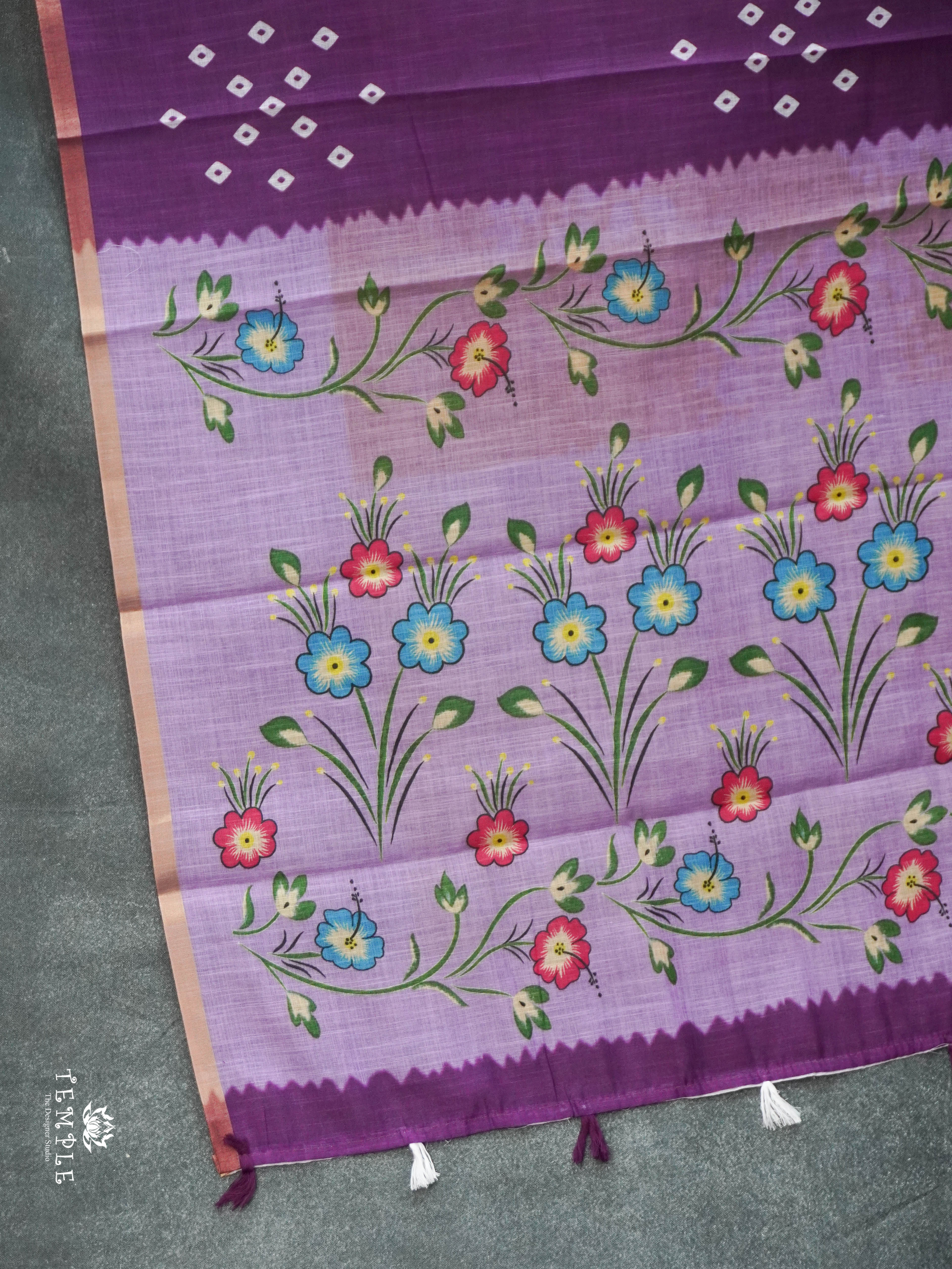 Linen Cotton Saree | TTDS3120