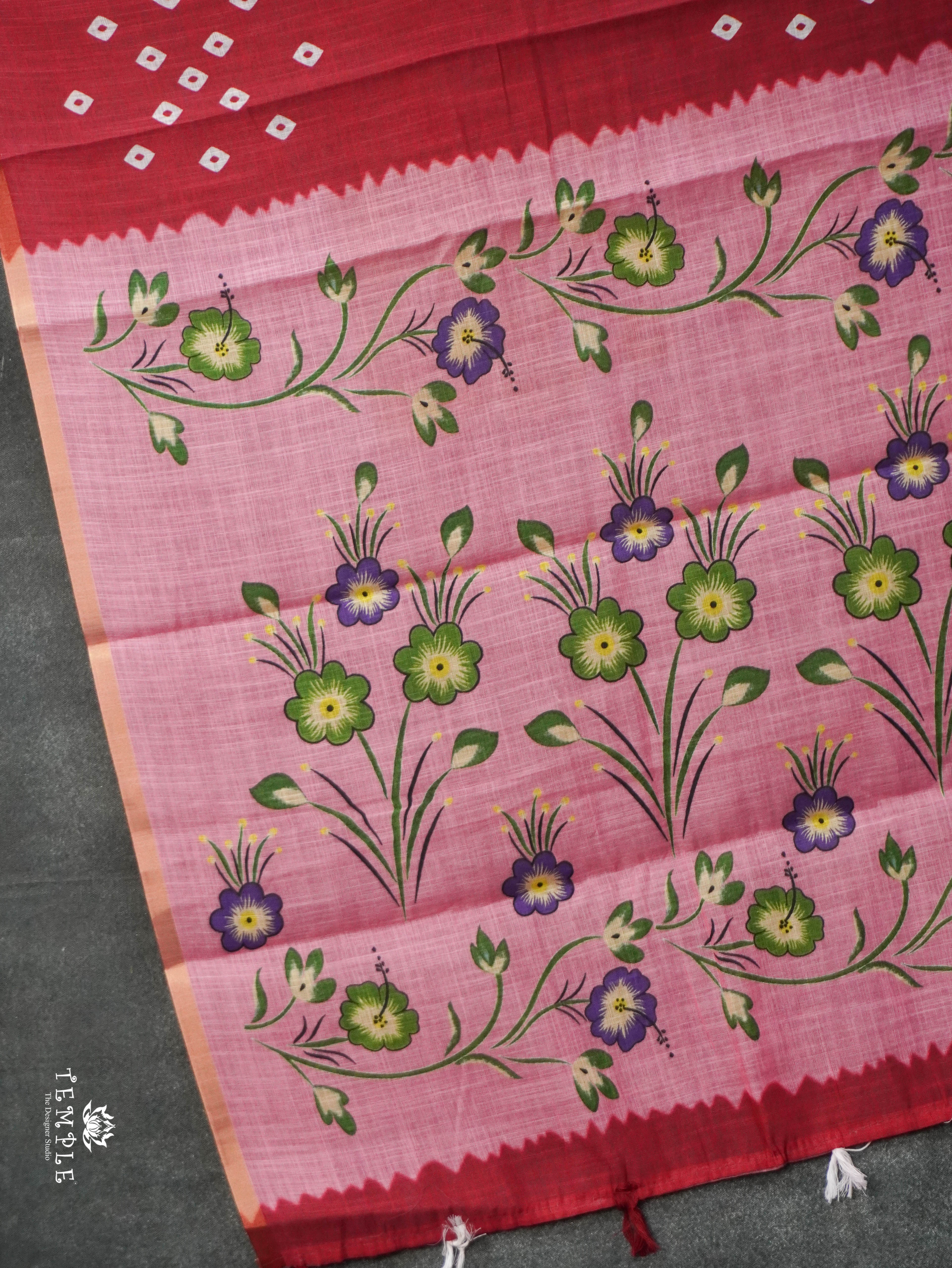 Linen Cotton Saree | TTDS3120