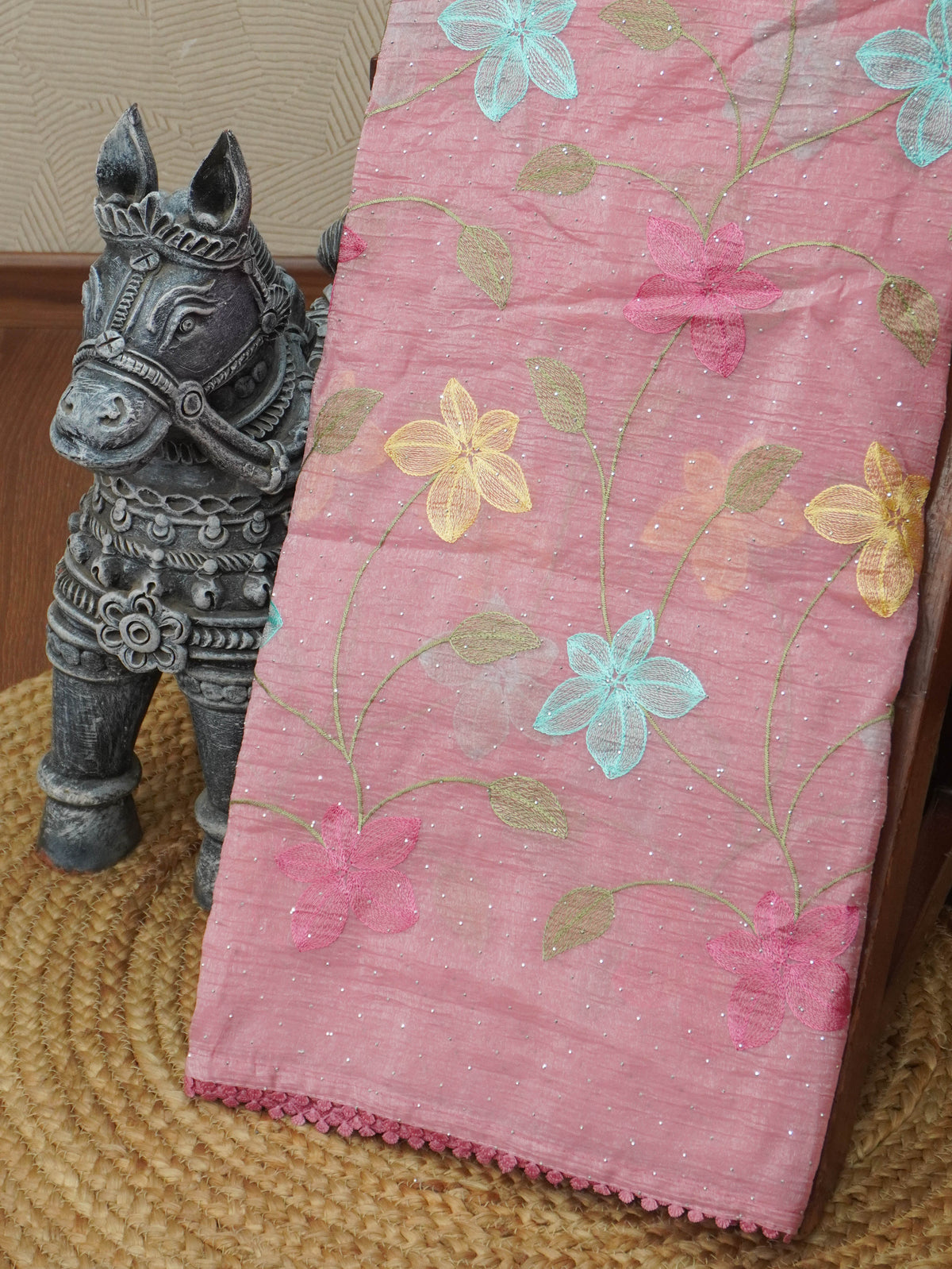 Crushed Organza Saree | TTDS3536