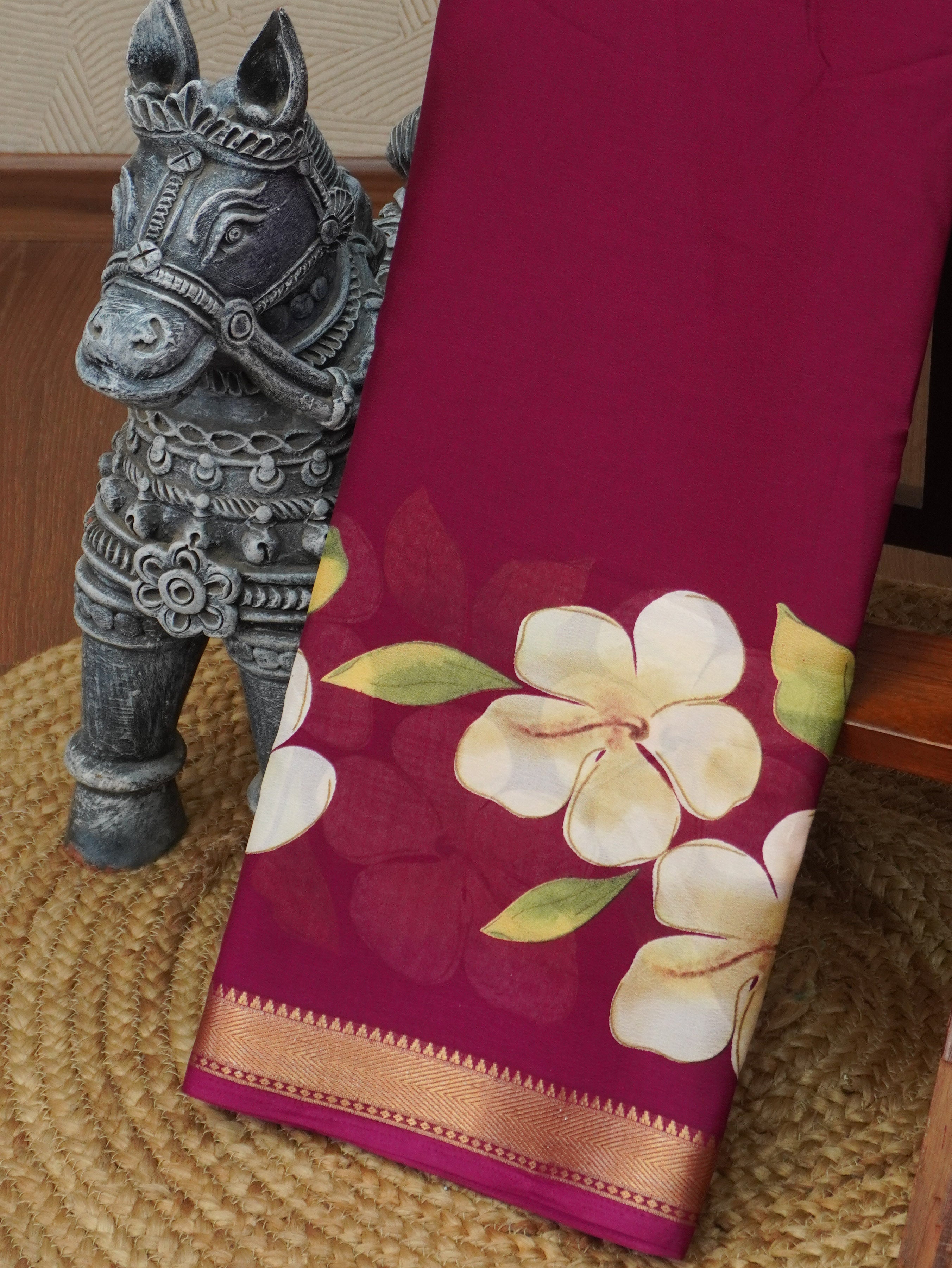Semi Mysore Crepe Saree | TTDS3541