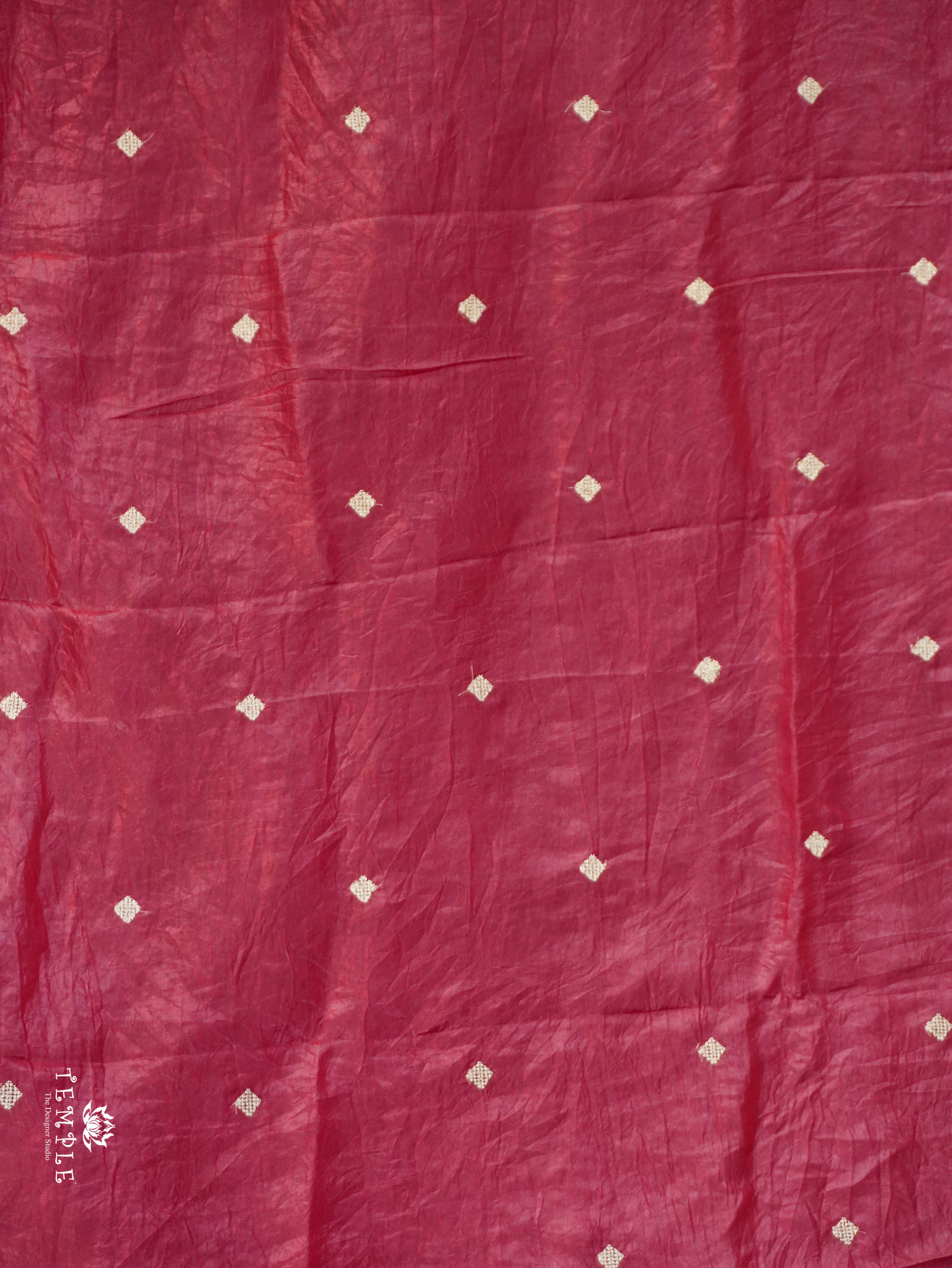 Crushed Organza Saree(White) | TTDS3156