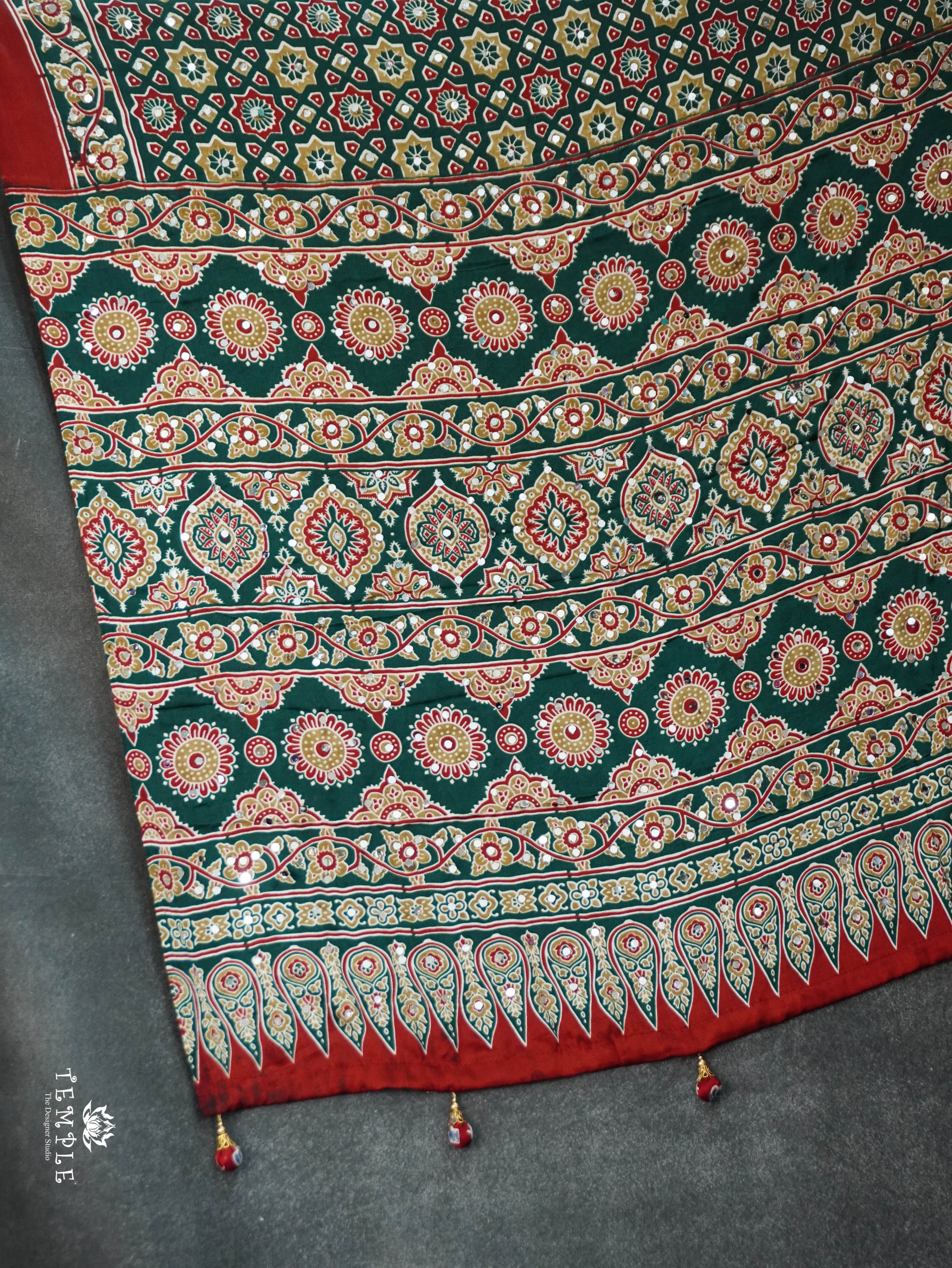 Ajrakh Printed Modal Silk Saree | TTDS3125