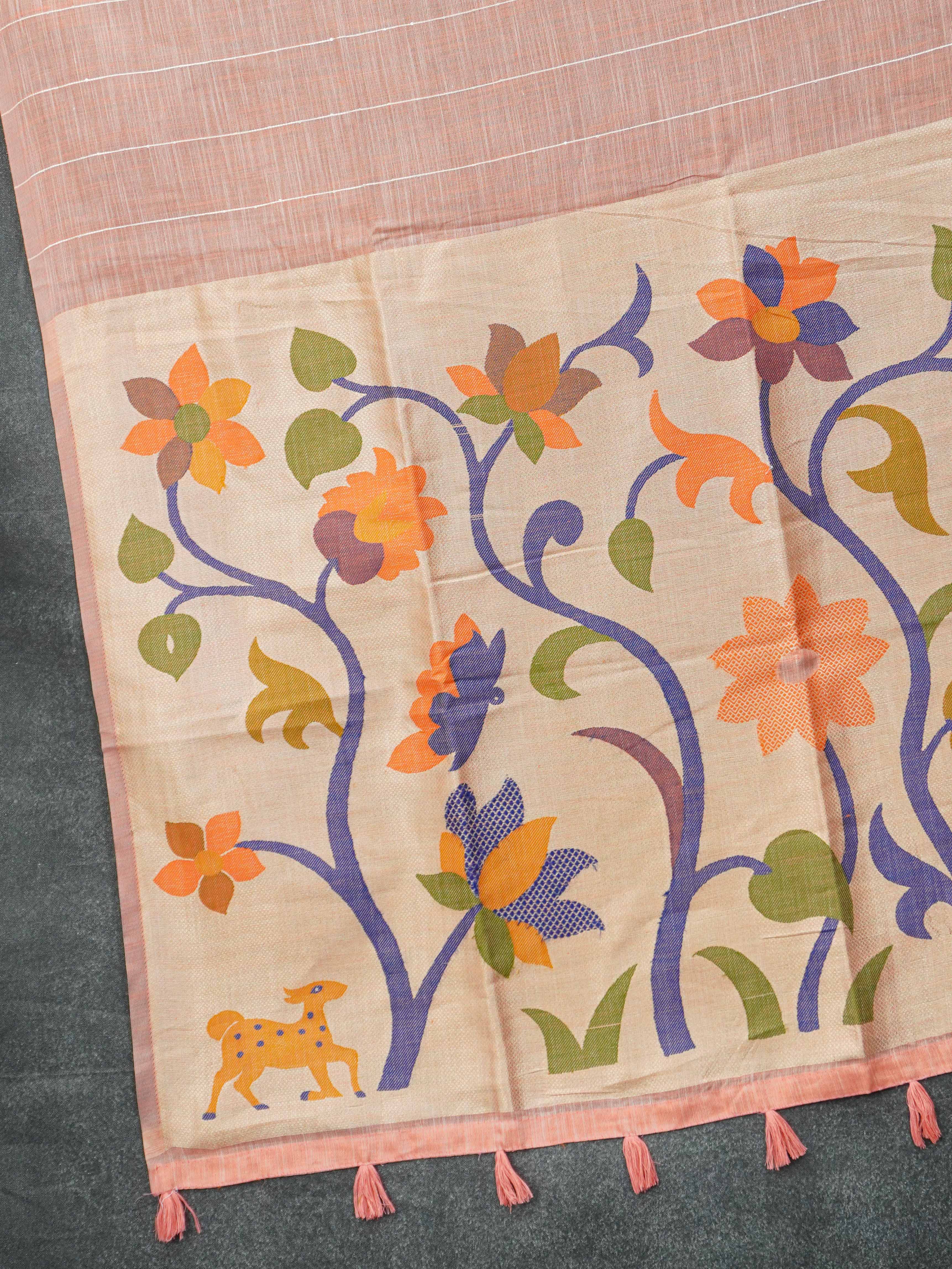 Linen Cotton Saree | TTDS3538