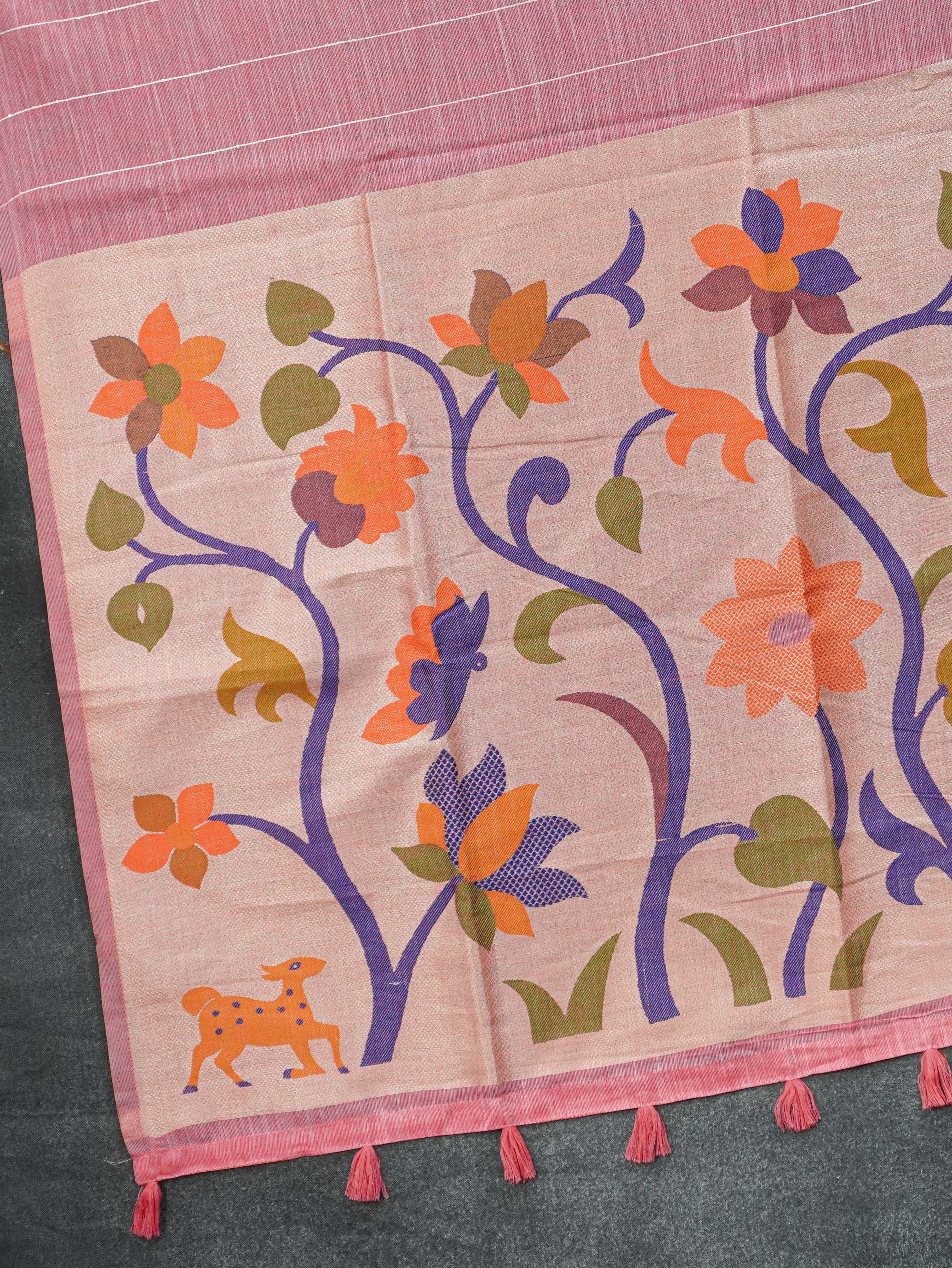 Linen Cotton Saree | TTDS3538