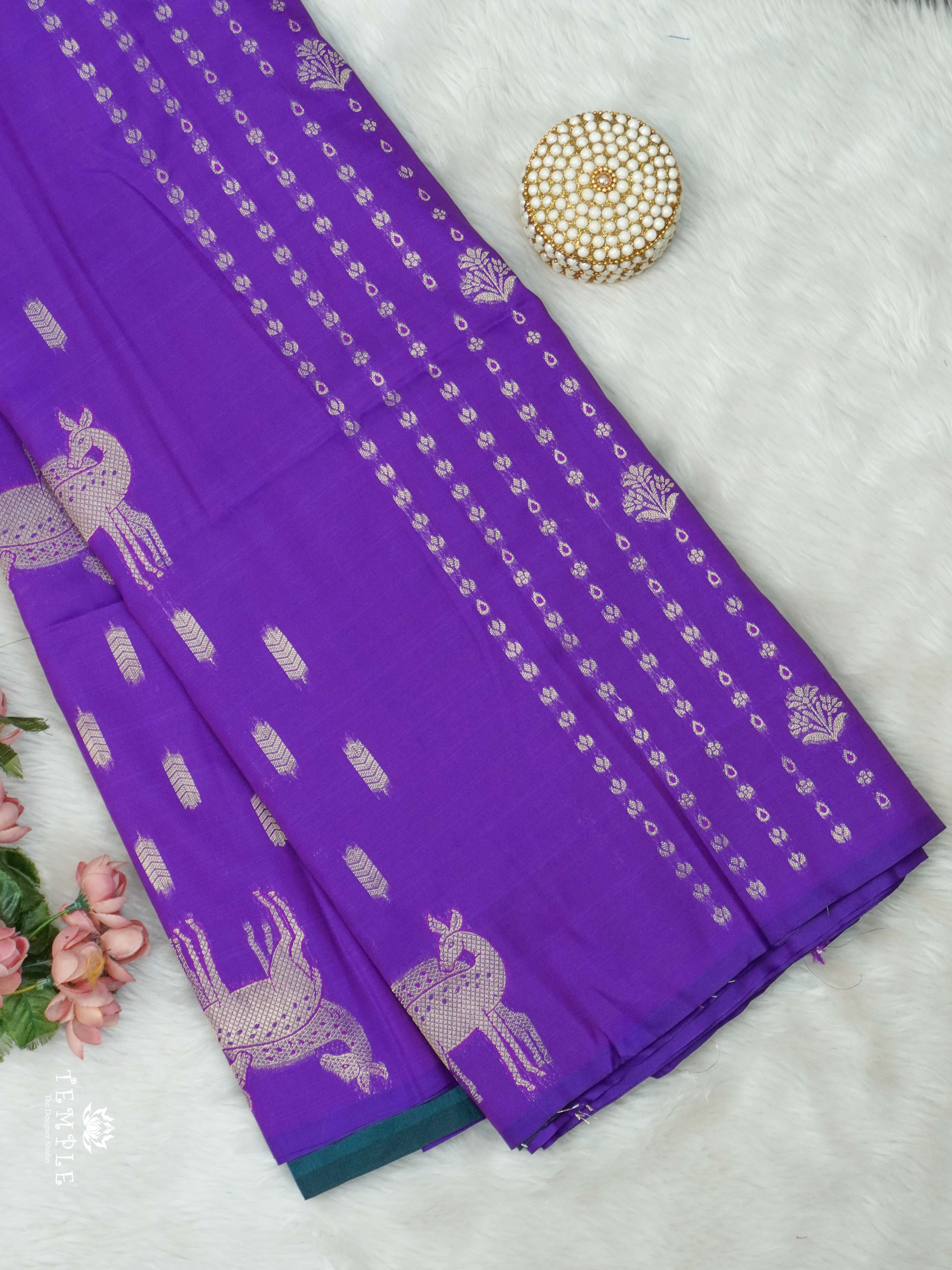 Semi Soft Silk Saree with Deer Motifs | TTDS2648