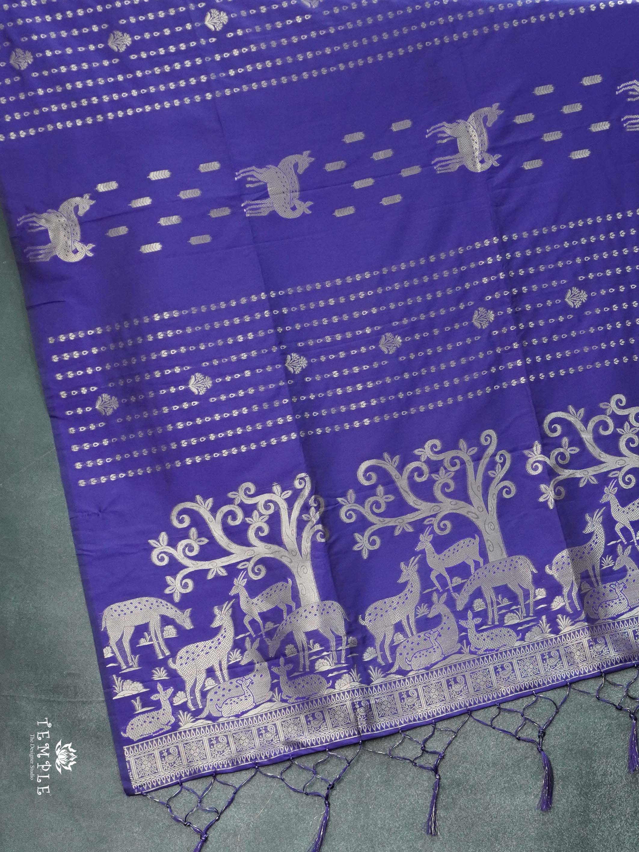 Semi Soft Silk Saree with Deer Motifs | TTDS2648