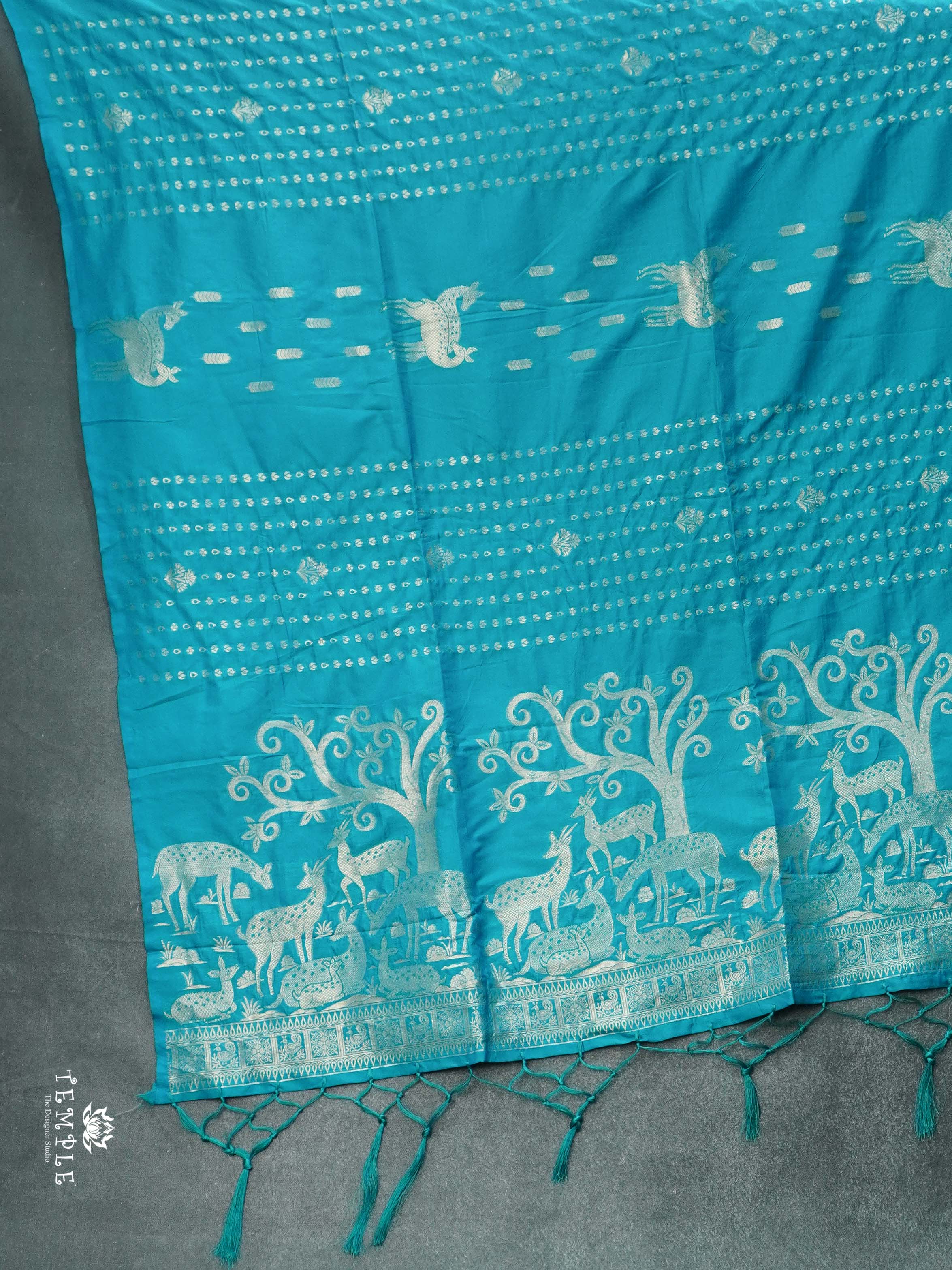 Semi Soft Silk Saree with Deer Motifs | TTDS2648