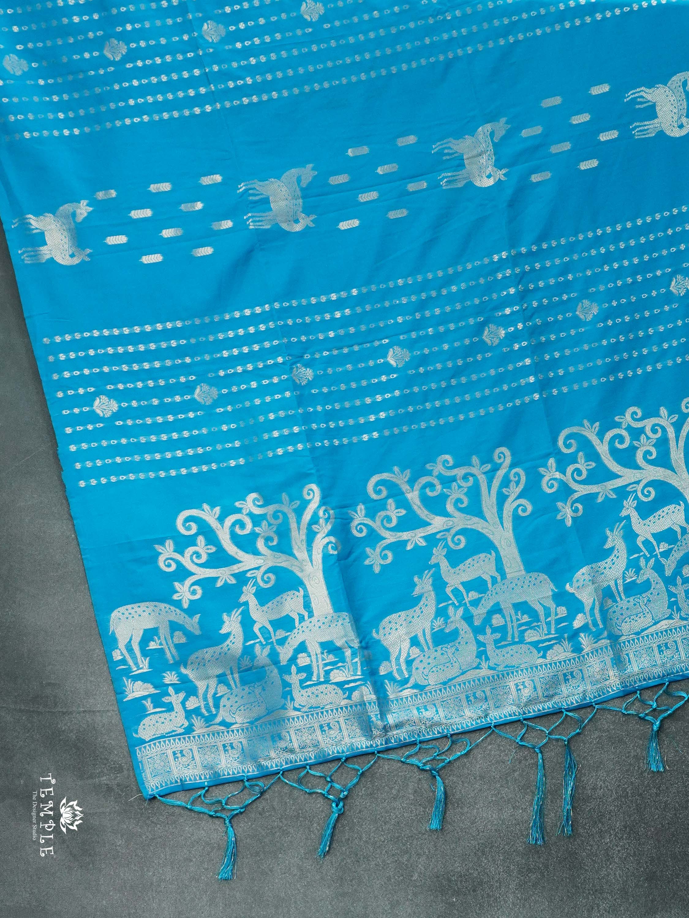 Semi Soft Silk Saree with Deer Motifs | TTDS2648