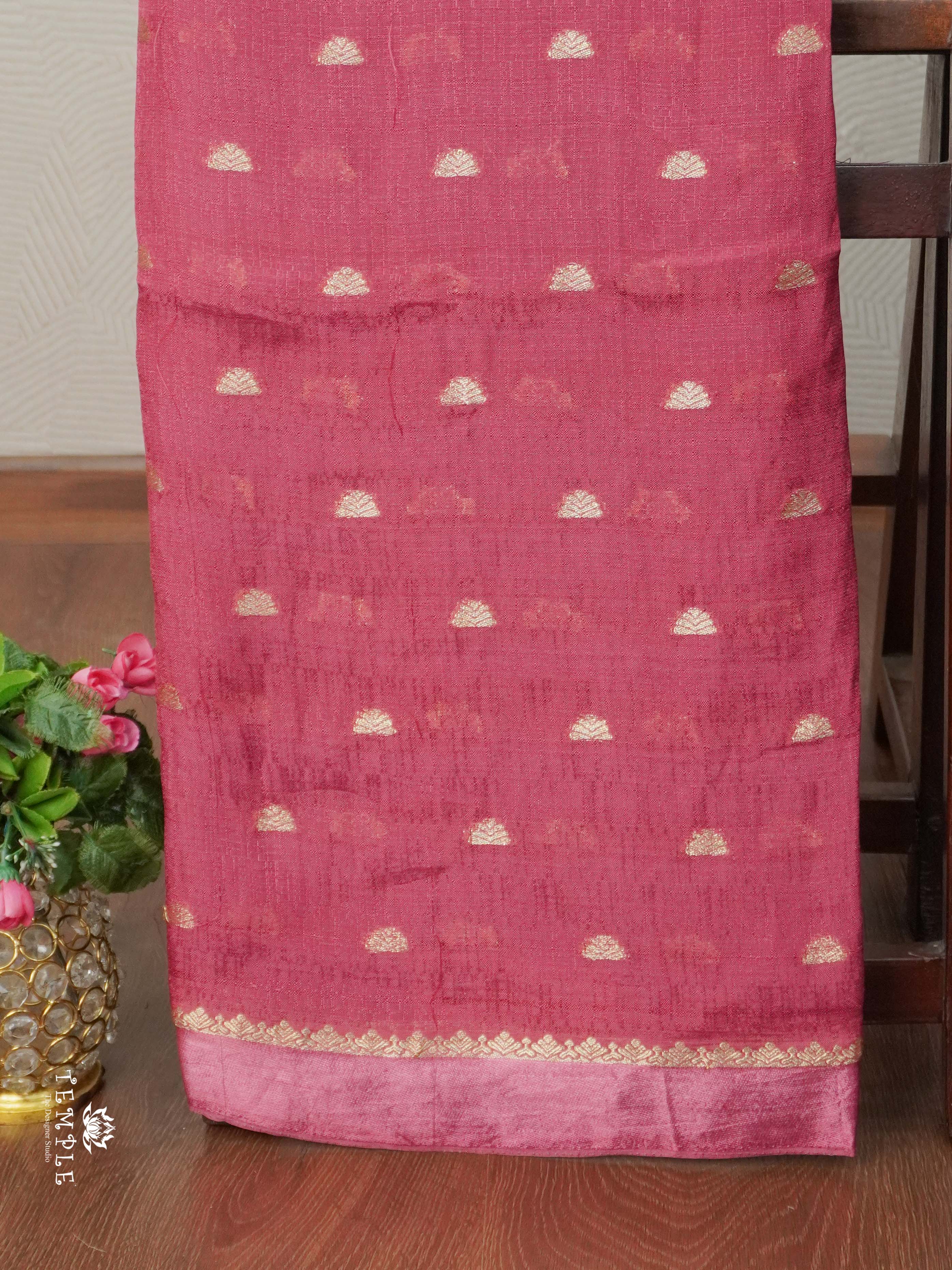 Khadi Silk Saree(Onion Pink) | TTDS2664
