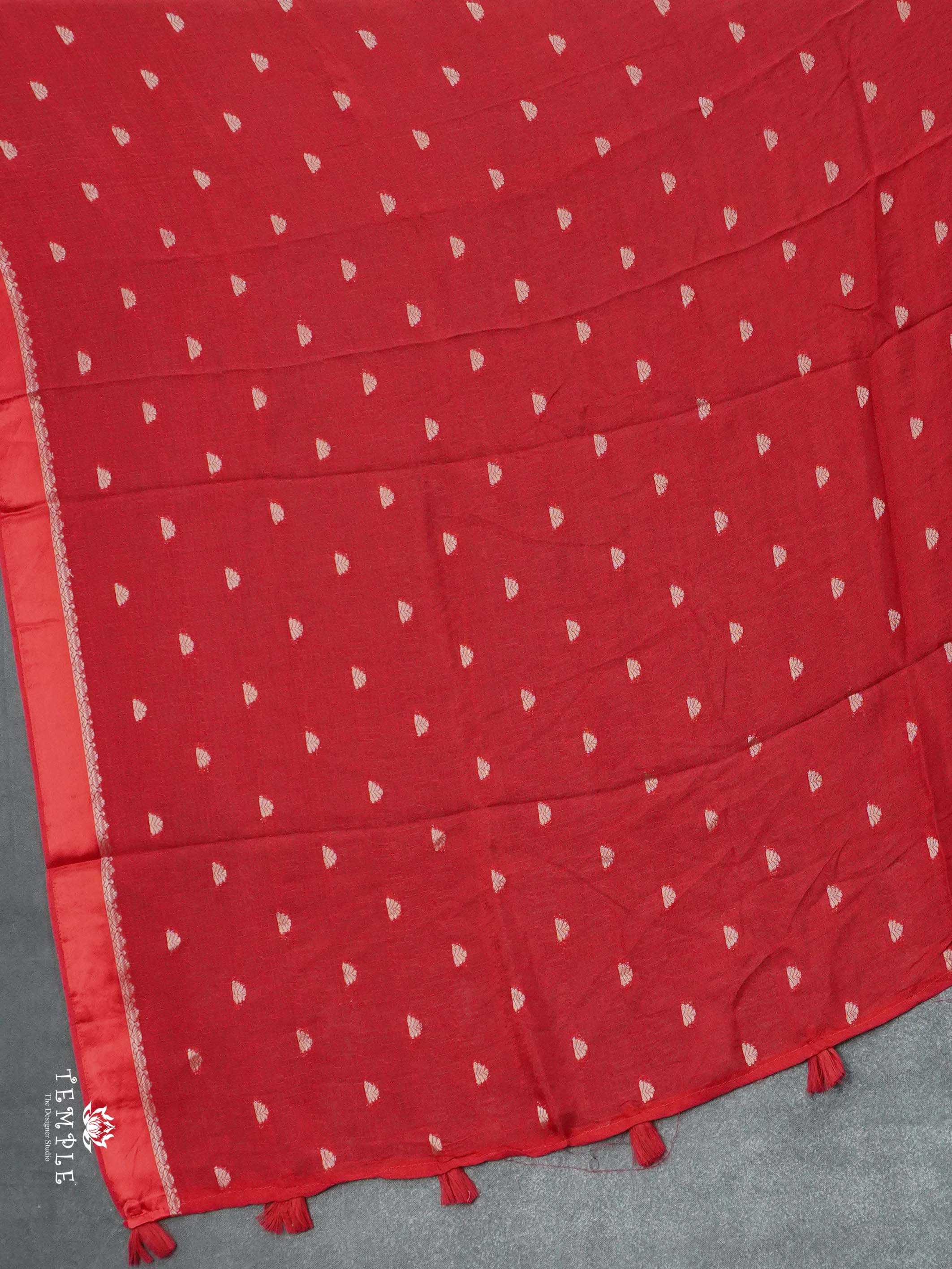 Khadi Silk Saree(Red) | TTDS2664