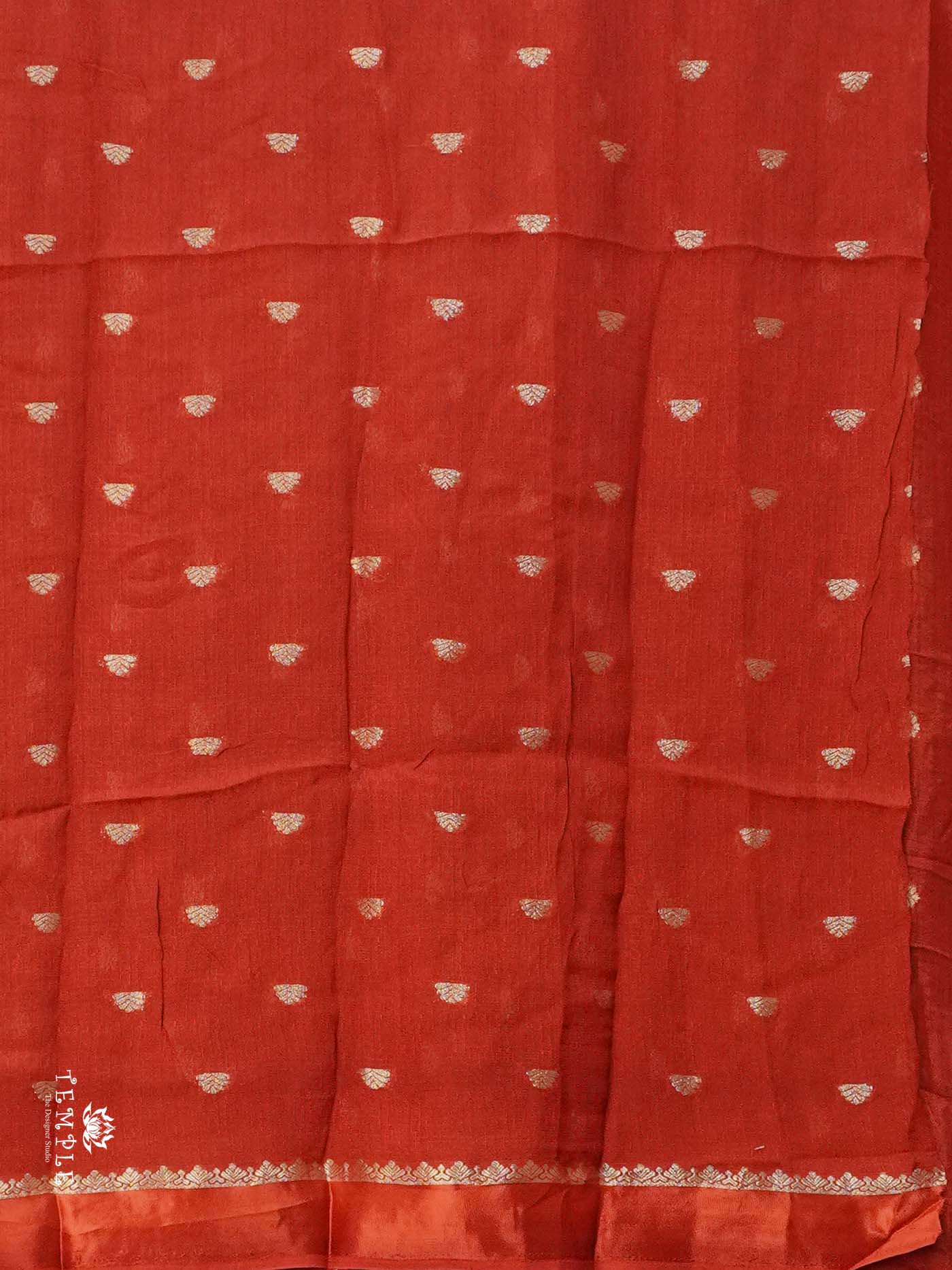 Khadi Silk Saree(Rustic Orange) | TTDS2664