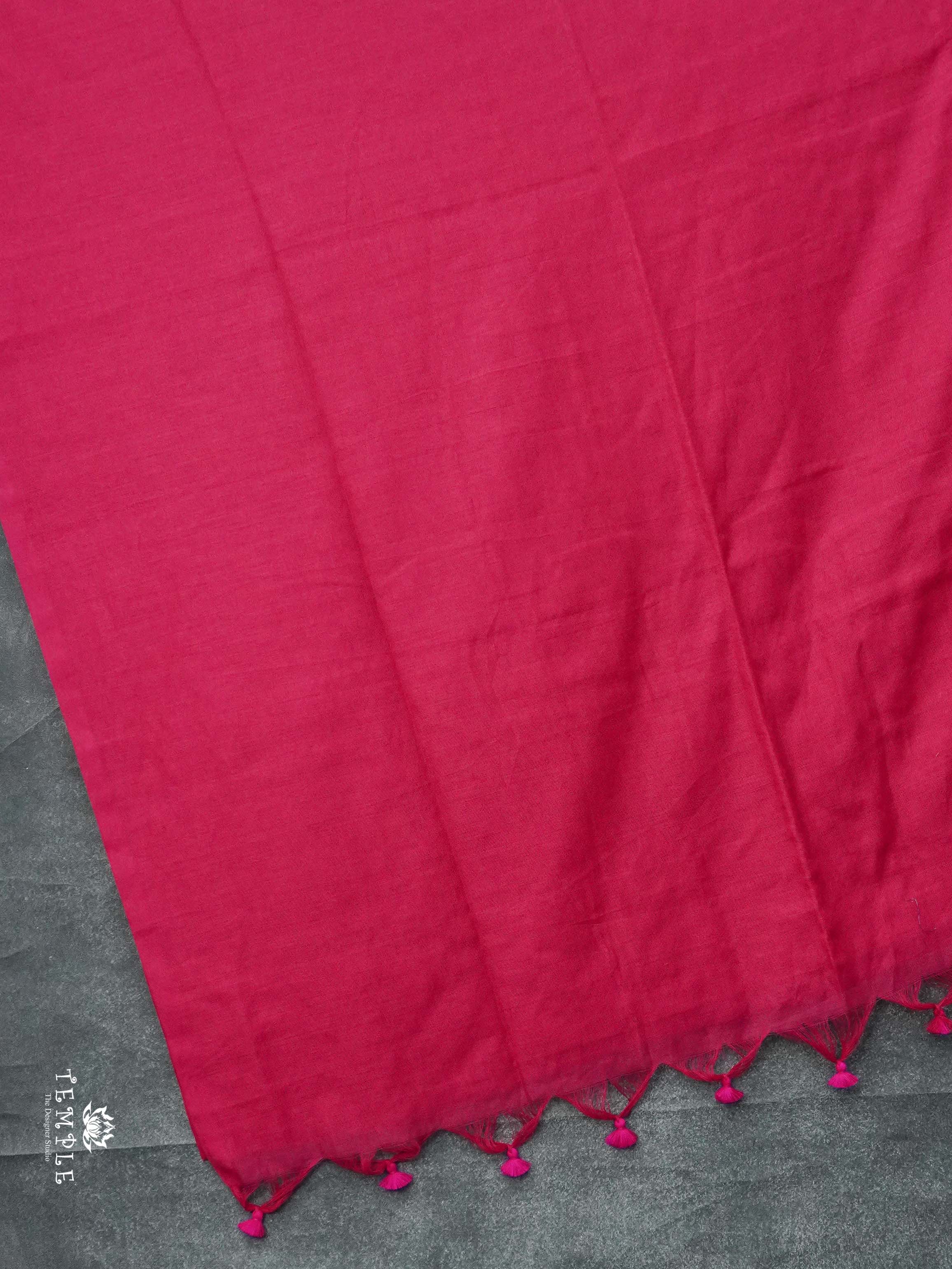 Linen Cotton Saree ( Pink )| TTDS2148