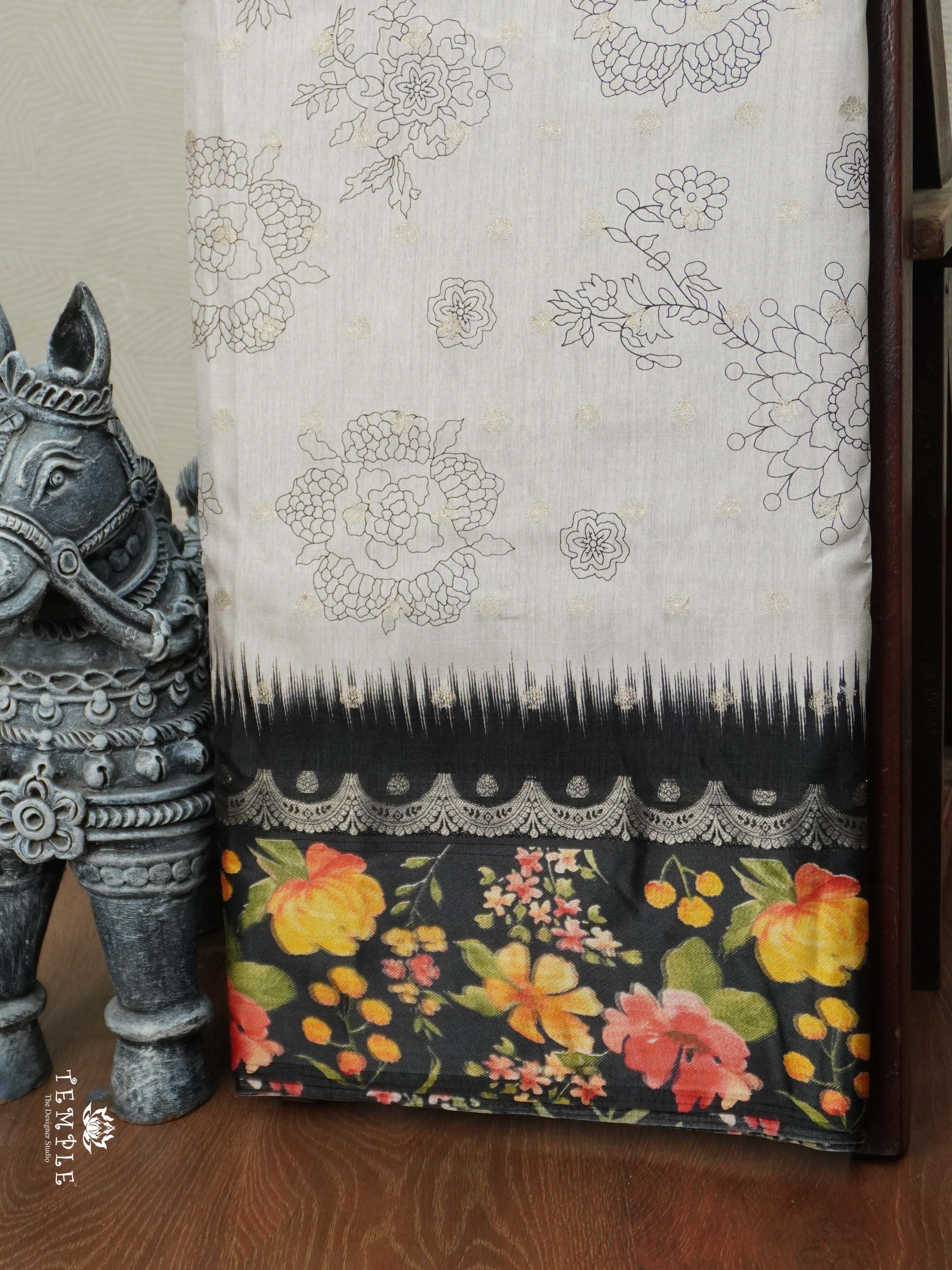 Pencil Art Printed Saree | TTDS2740