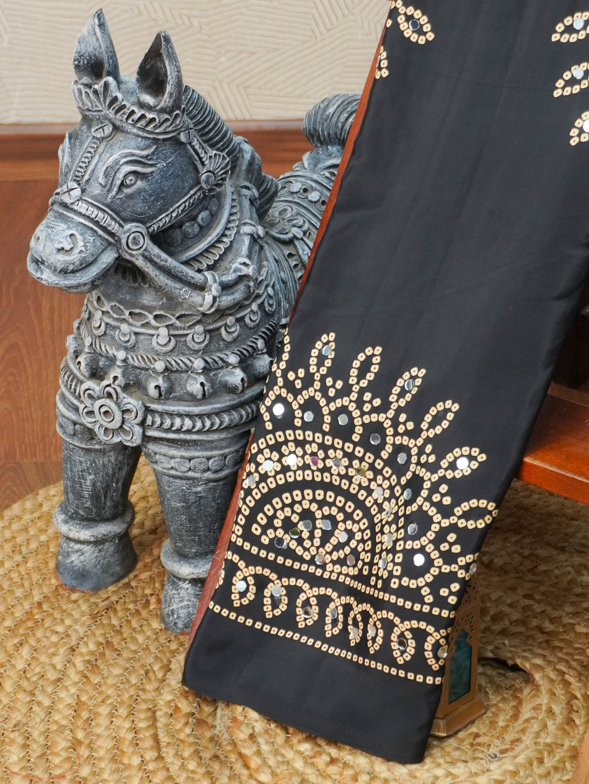 Ajrakh Printed Modal Silk Saree | TTDS3591