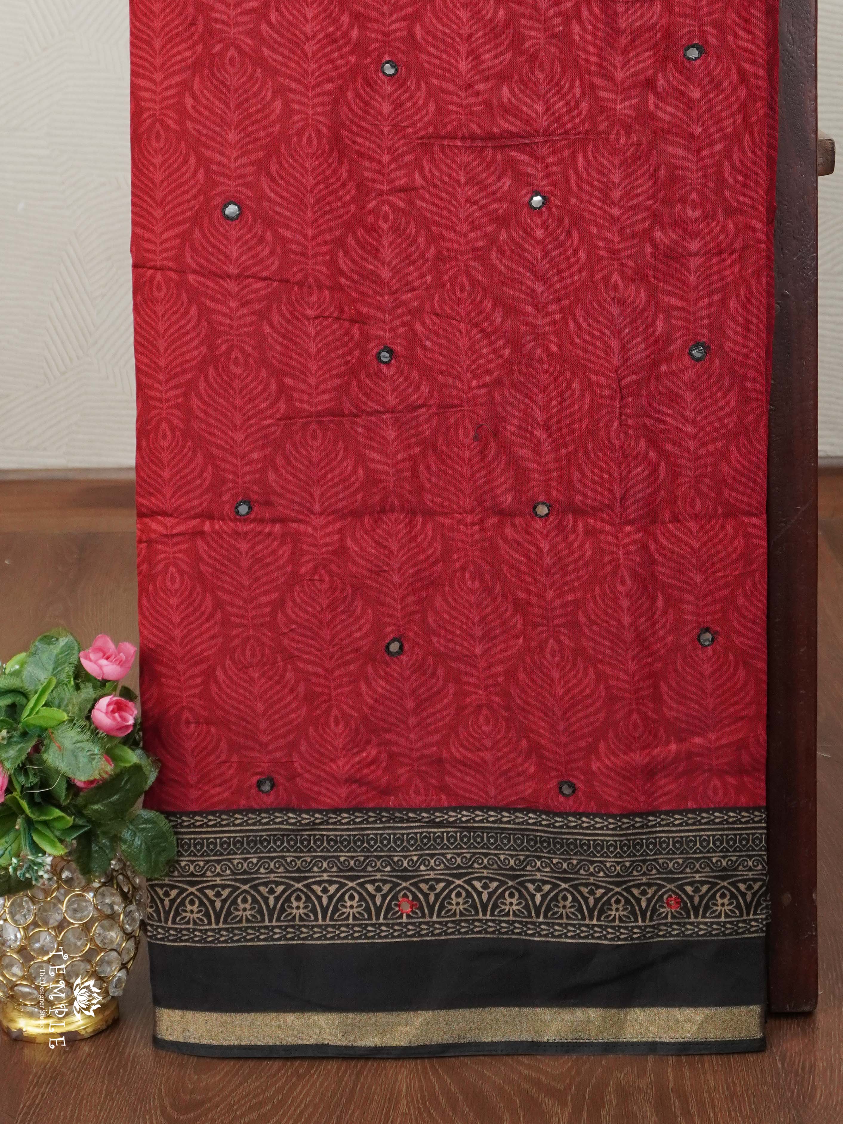 Fancy Cotton Saree With Mirror Work | TTDS2670