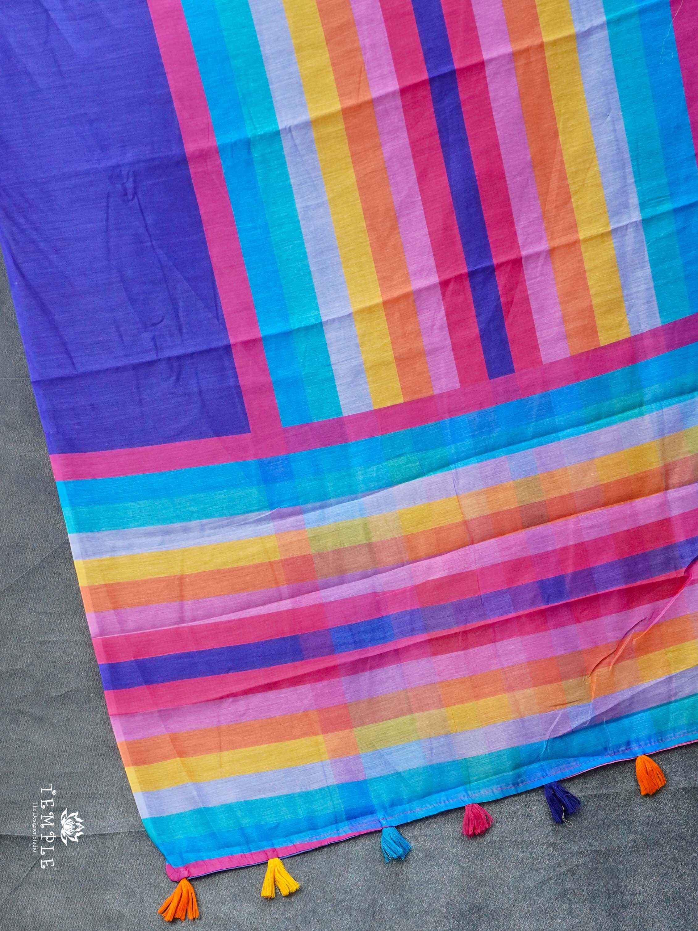 Multicolour Chanderi Cotton Saree |TTDS2245