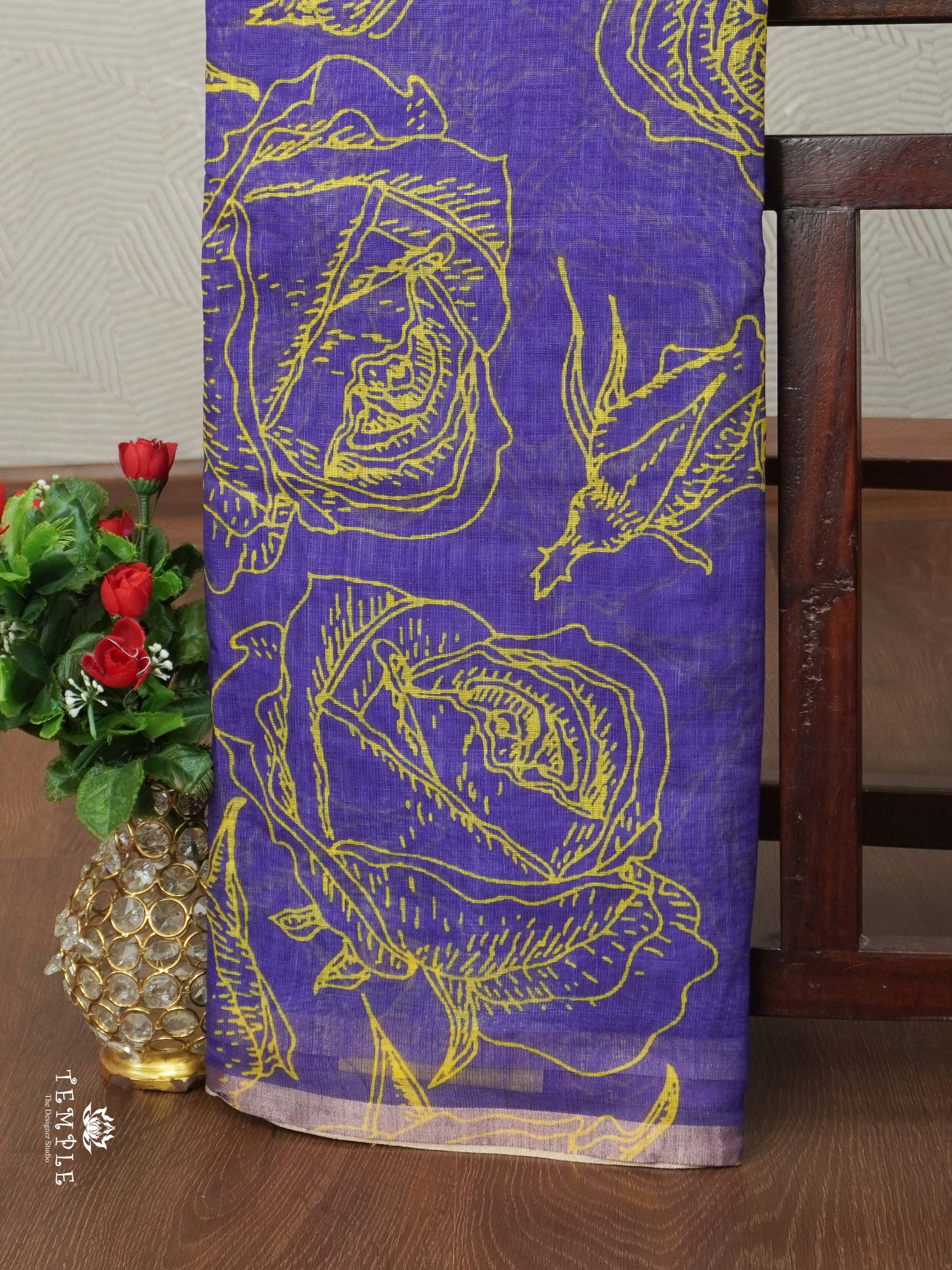 Printed Chanderi Cotton saree | TTDS2252