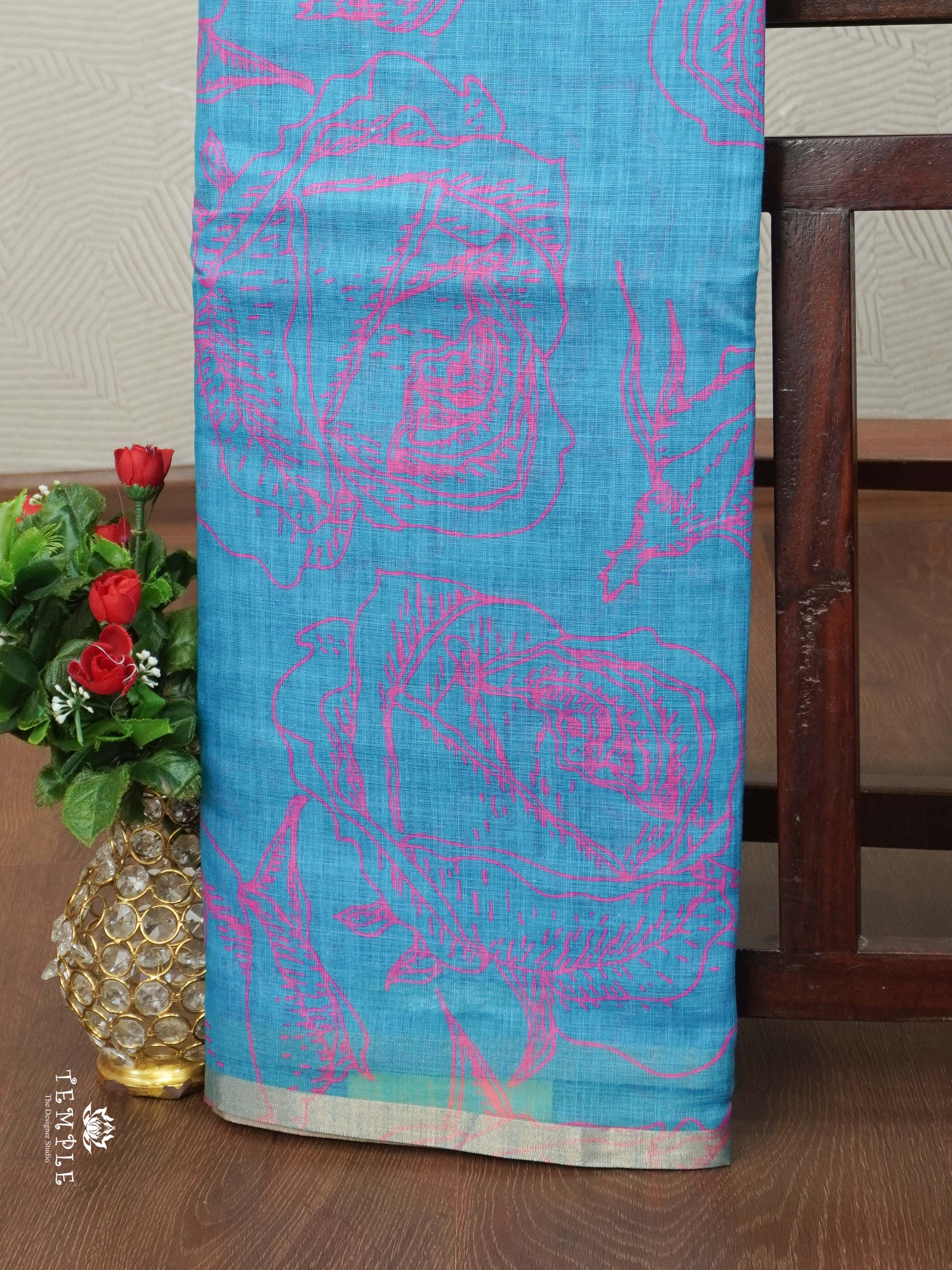 Printed Chanderi Cotton saree | TTDS2252