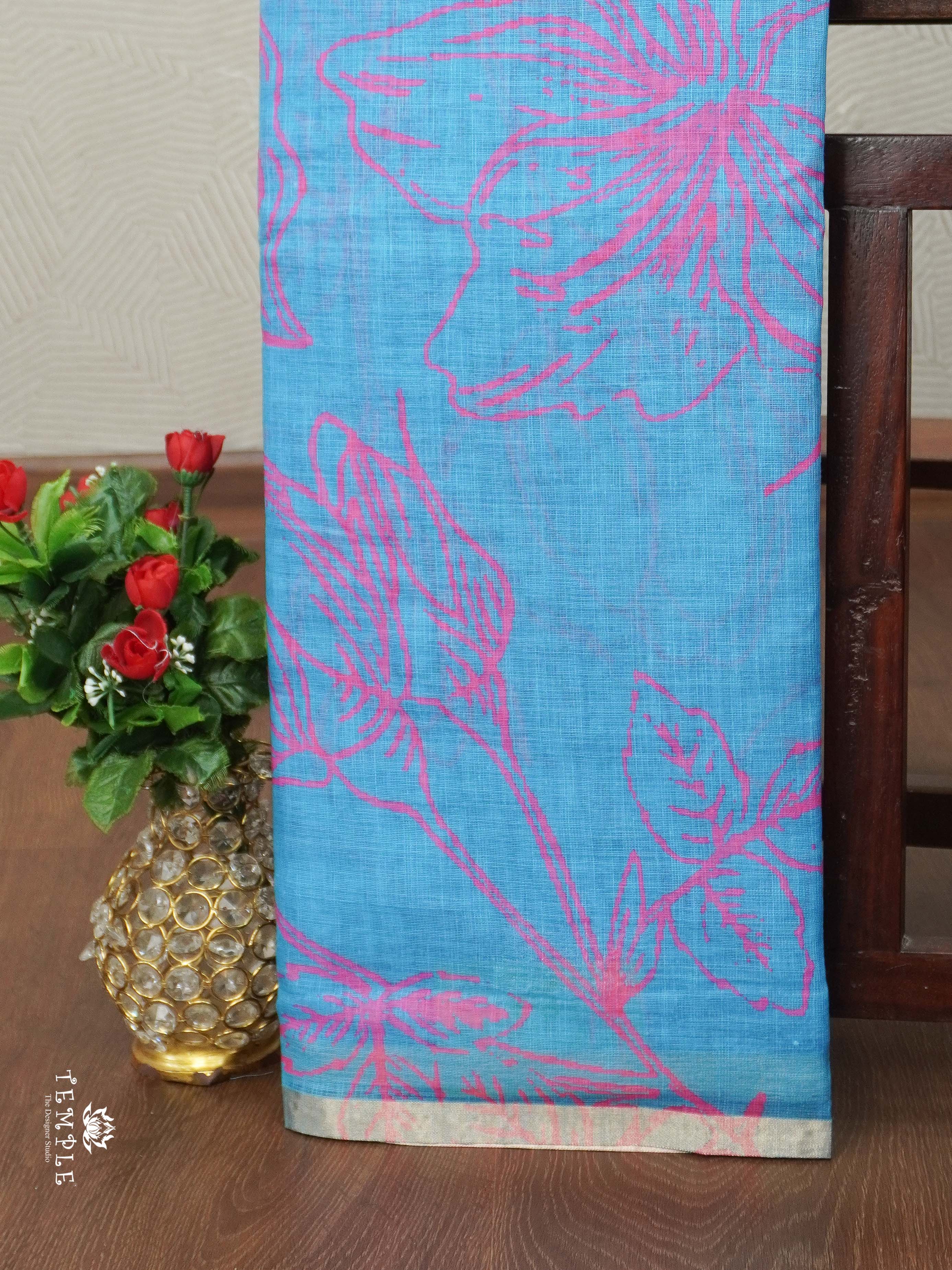 Printed Chanderi Cotton saree | TTDS2253