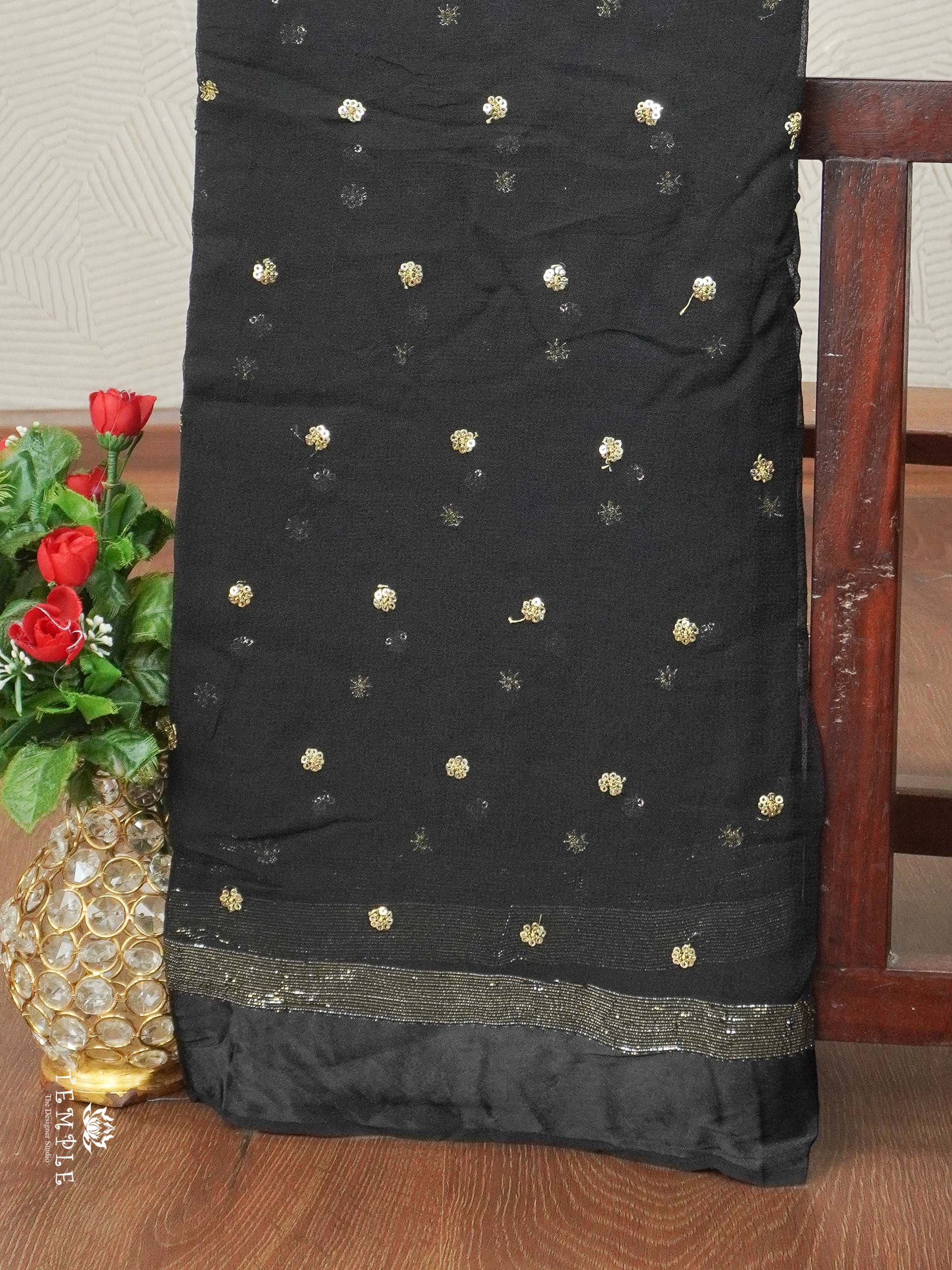 Georgette Saree With Tikki Work | TTDS2261