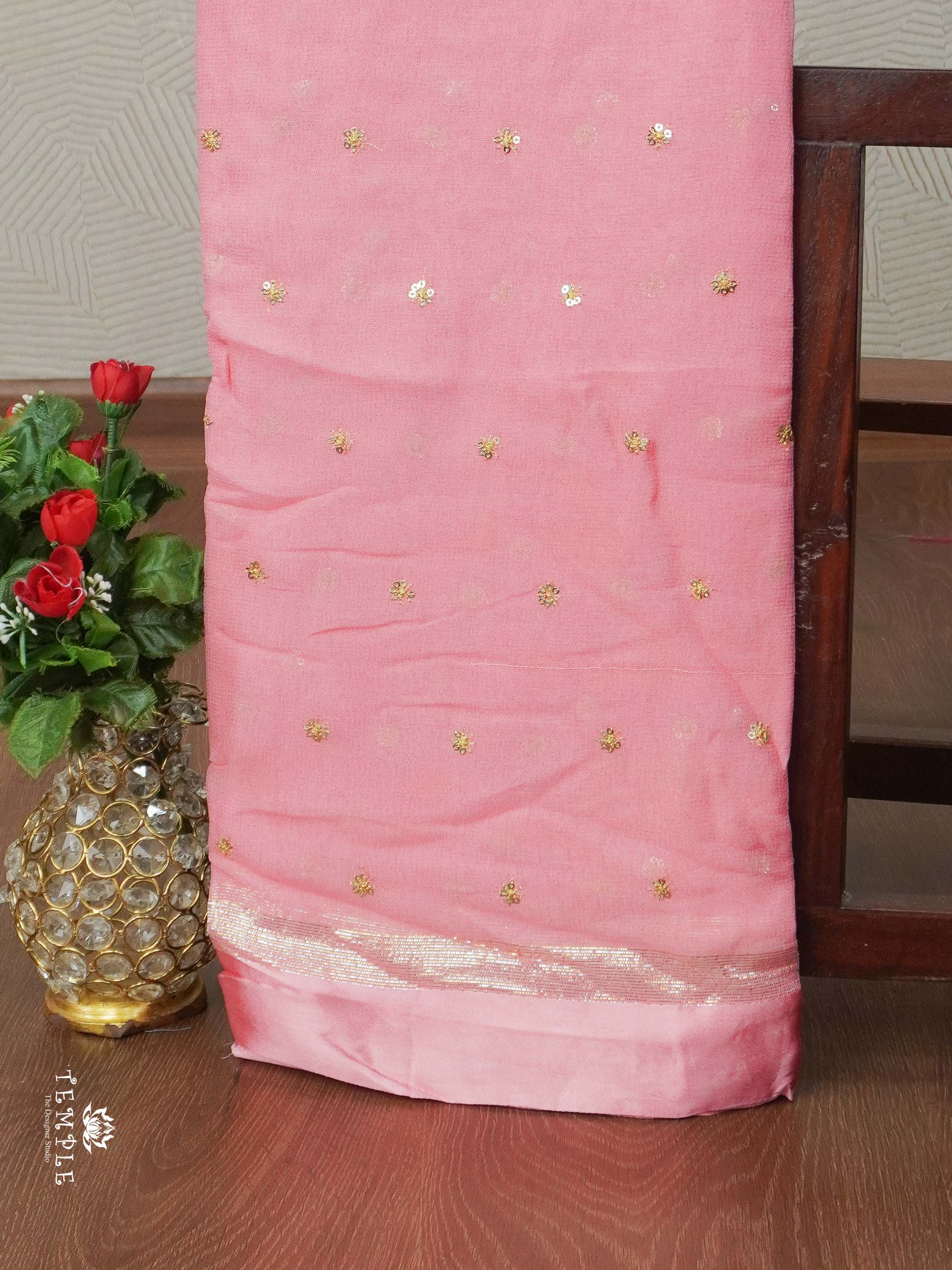 Georgette Saree With Tikki Work | TTDS2261