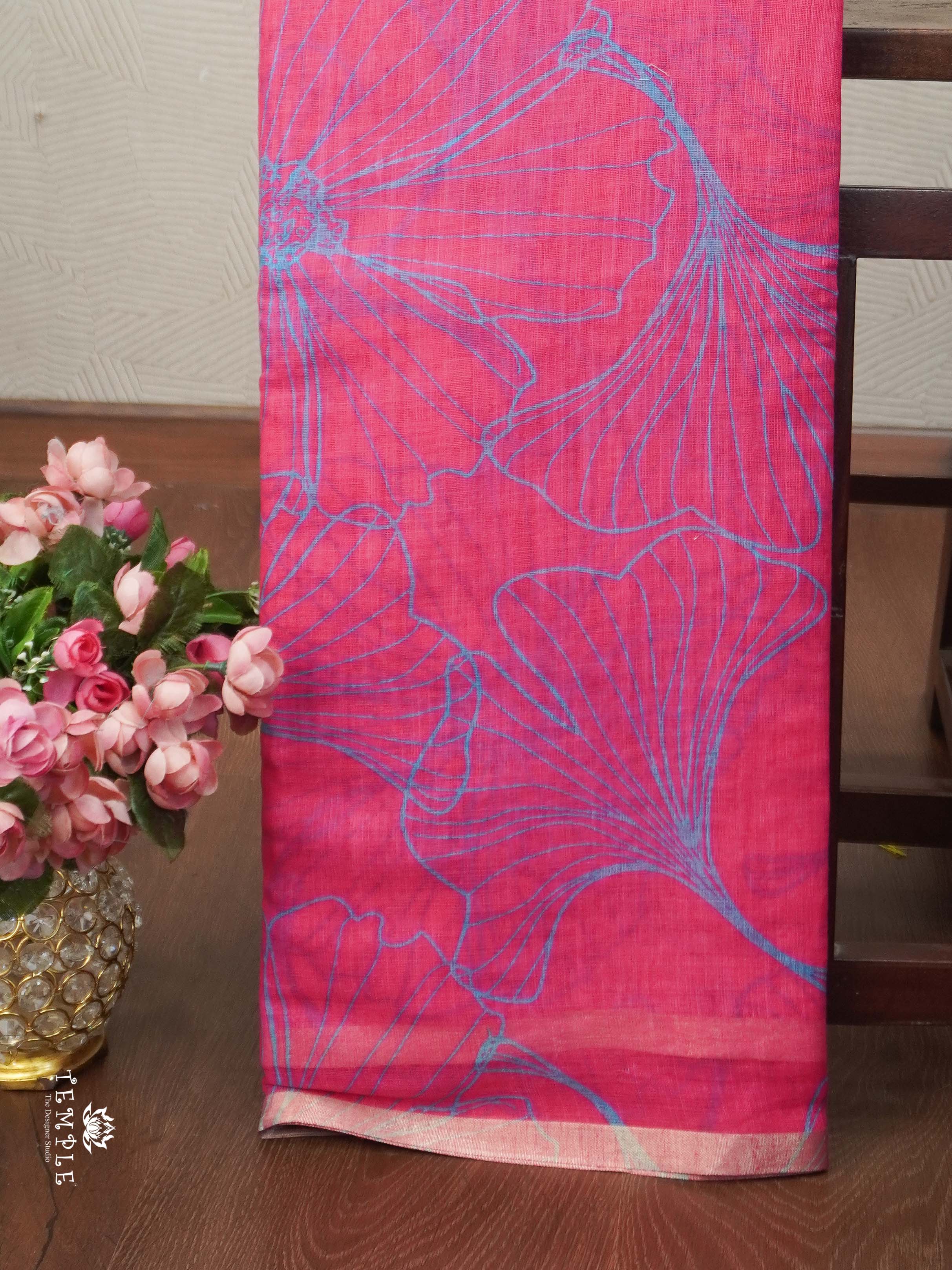 Printed Chanderi Cotton Saree | TTDS2171