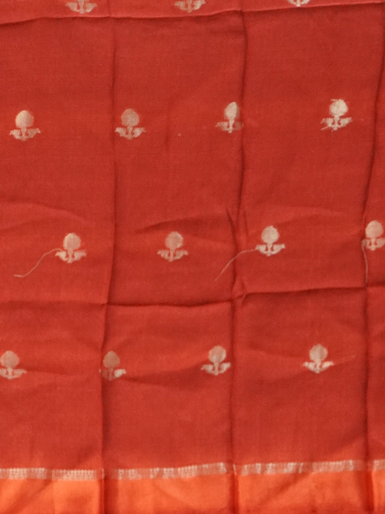 Linen Viscose Saree(Rust Orange) | TTDS2225