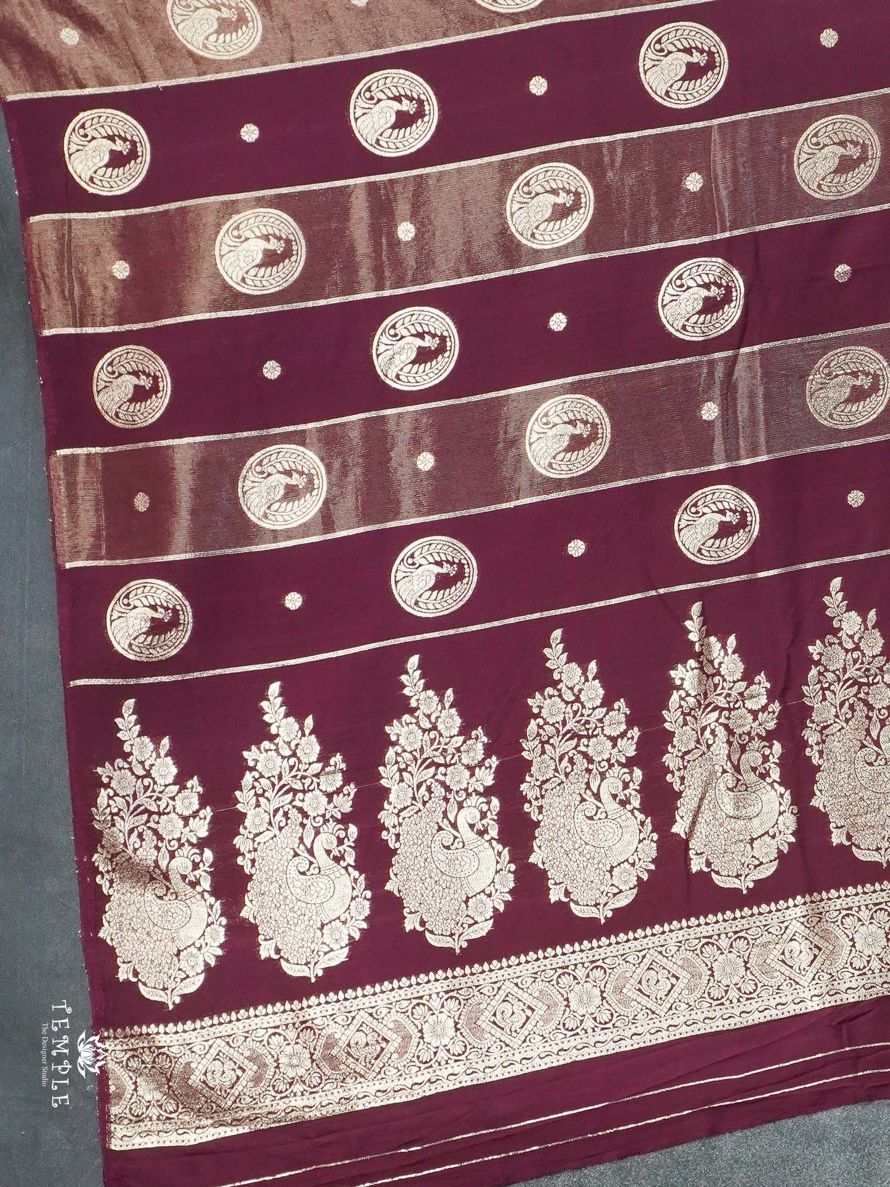 Viscose Georgette Saree ( Reddish Pink) | TTDS2581