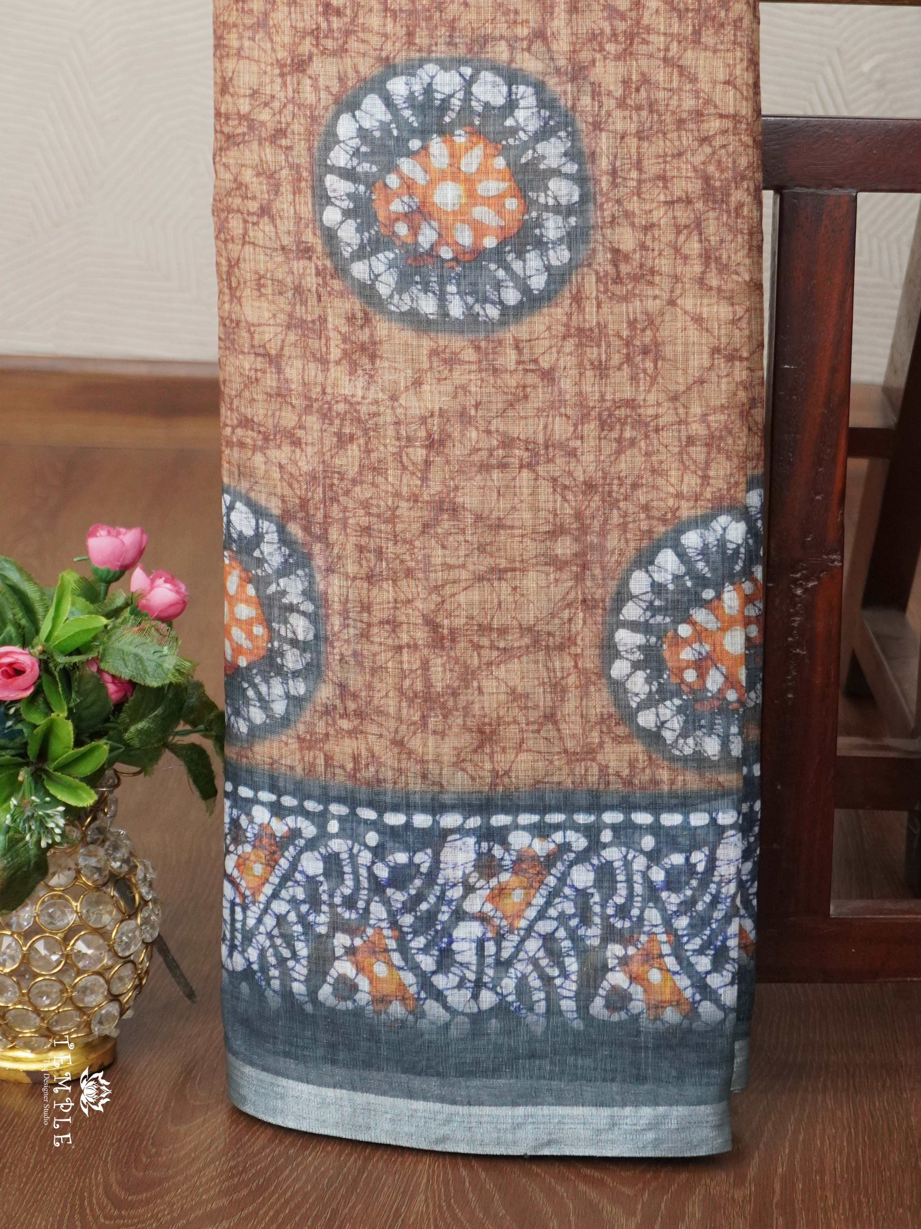 Linen Cotton Saree | TTDS2680