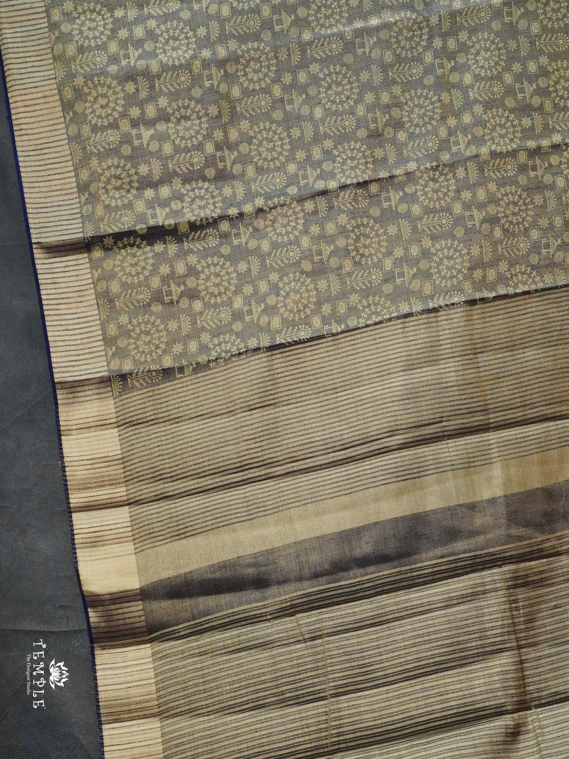 Warlin Printed Linen Tissue Saree | TTDS2176