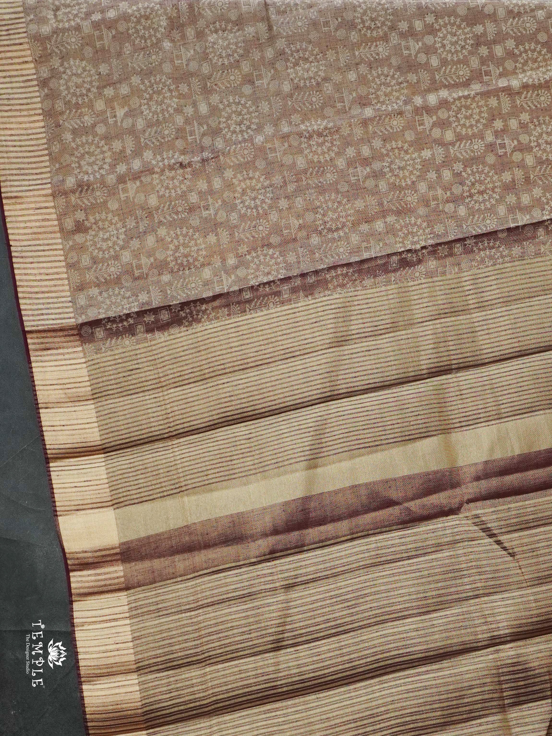 Warlin Printed Linen Tissue Saree | TTDS2176