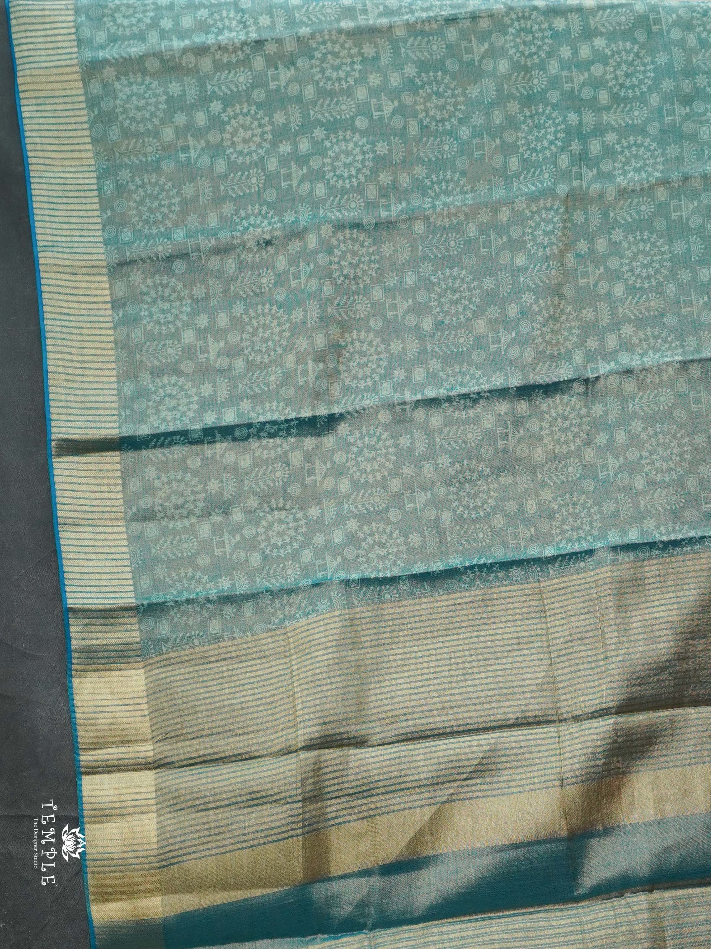 Warlin Printed Linen Tissue Saree | TTDS2176