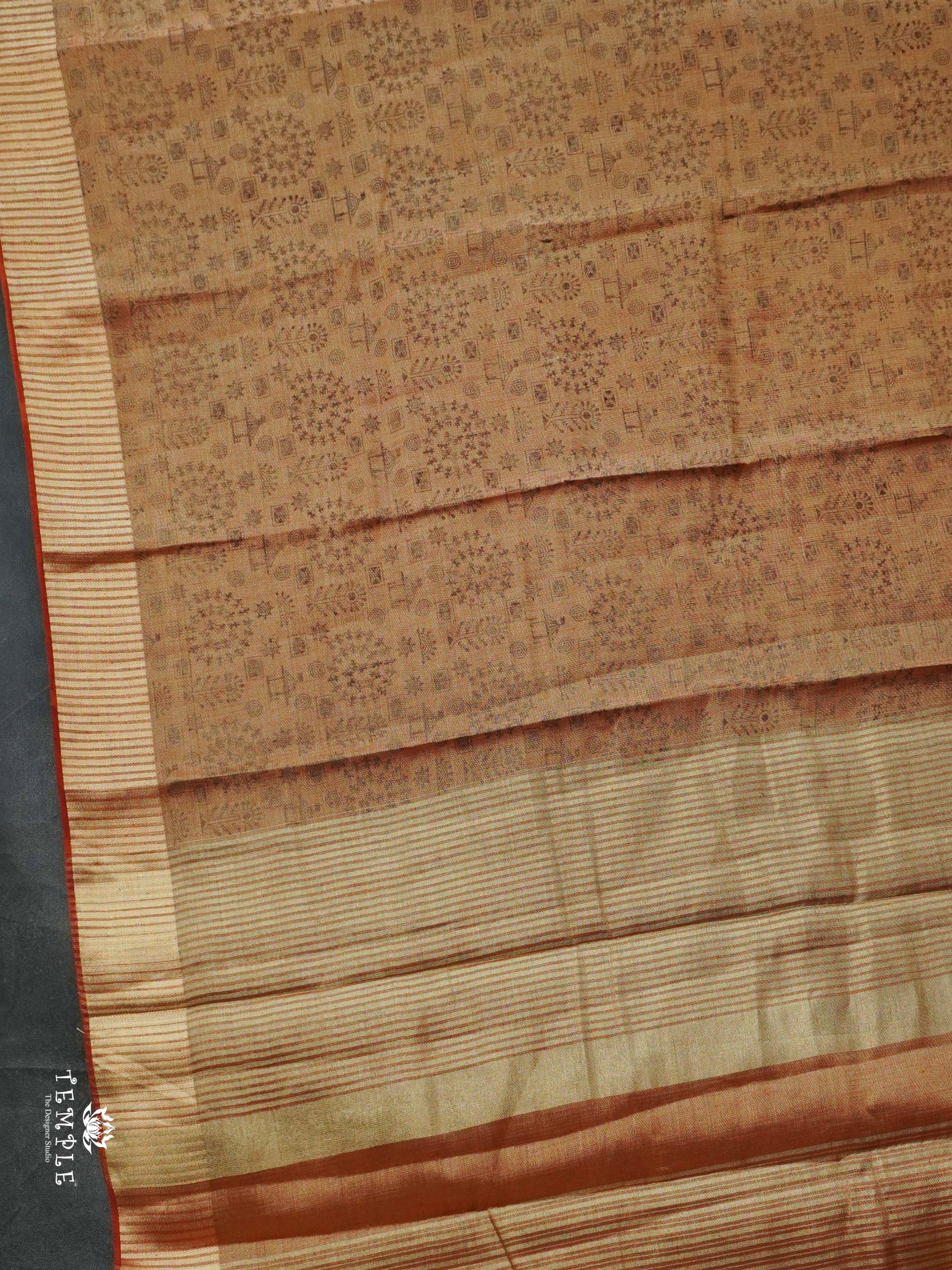 Warlin Printed Linen Tissue Saree | TTDS2176