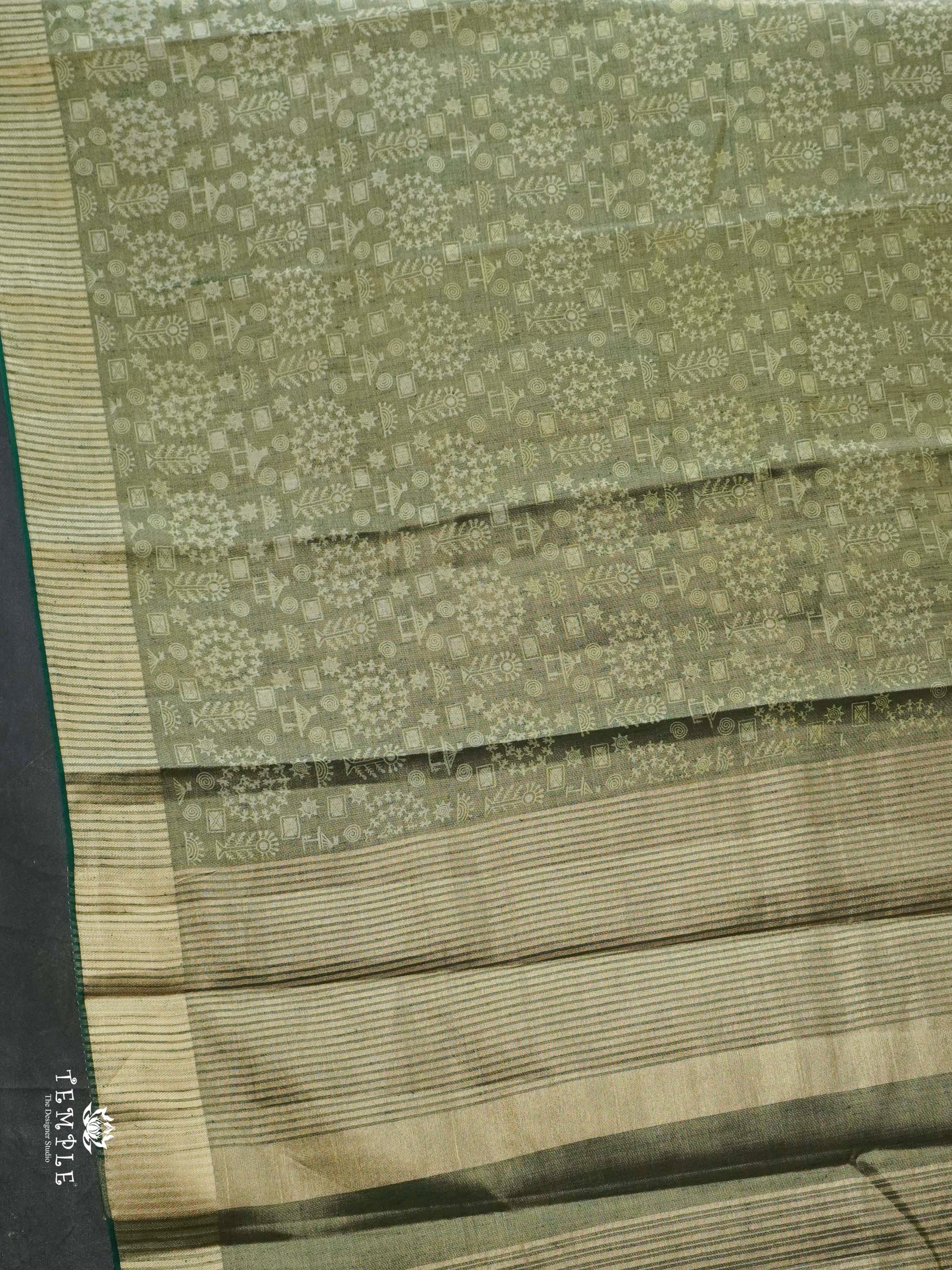 Warlin Printed Linen Tissue Saree | TTDS2176