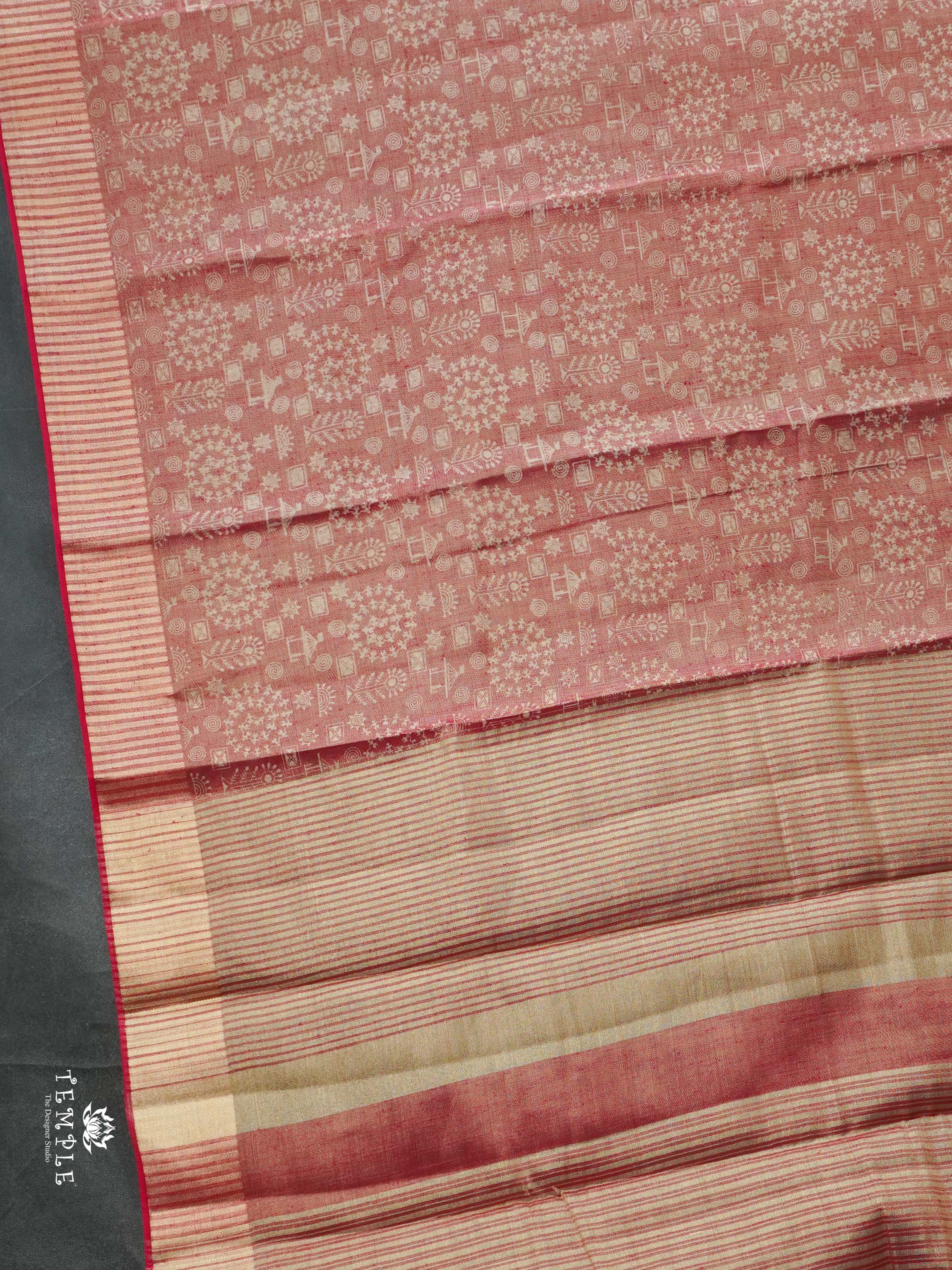 Warlin Printed Linen Tissue Saree | TTDS2176