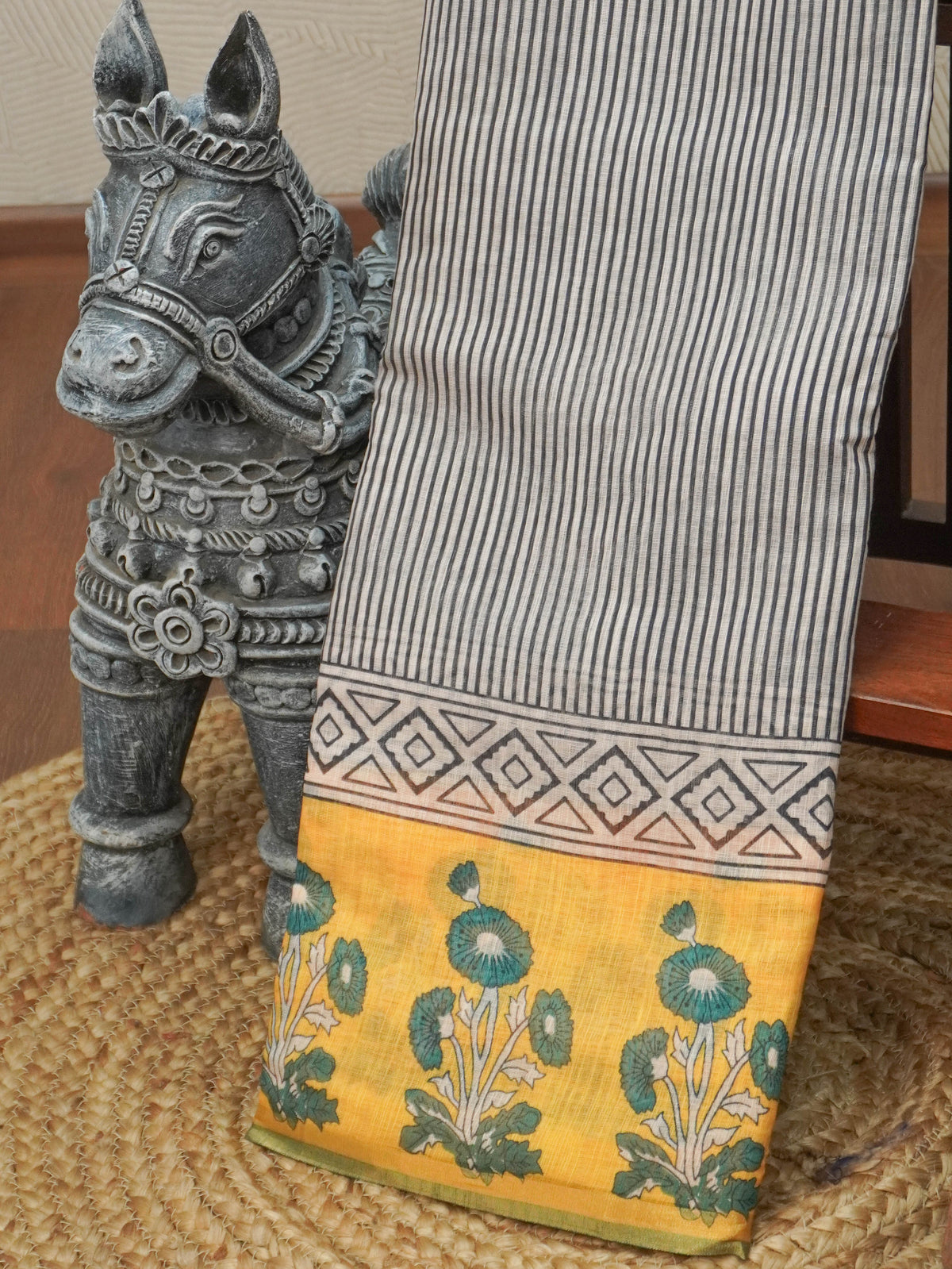 Linen Cotton Saree | TTDS3614