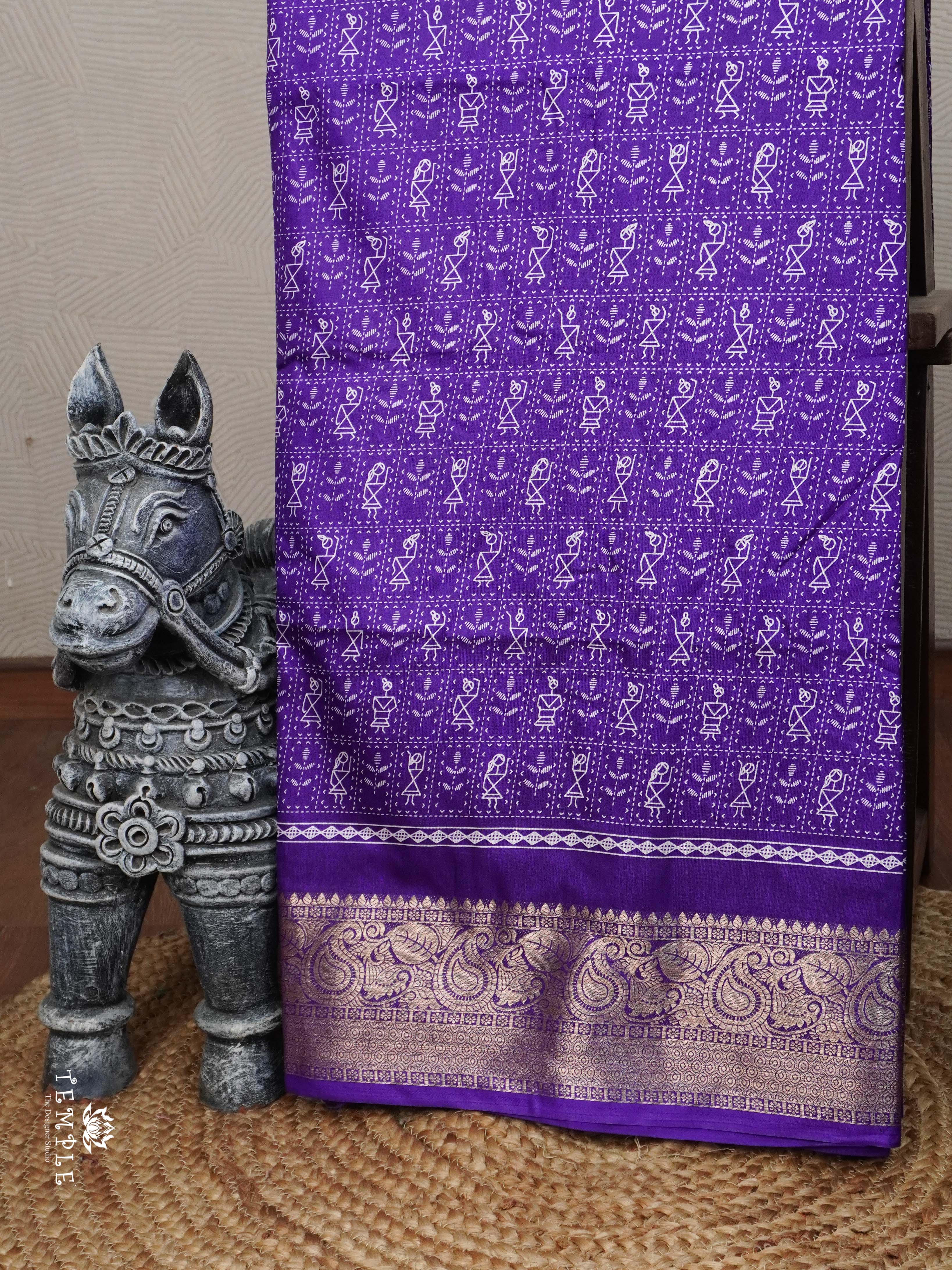 Printed Mulberry Silk Saree | TTDS2767