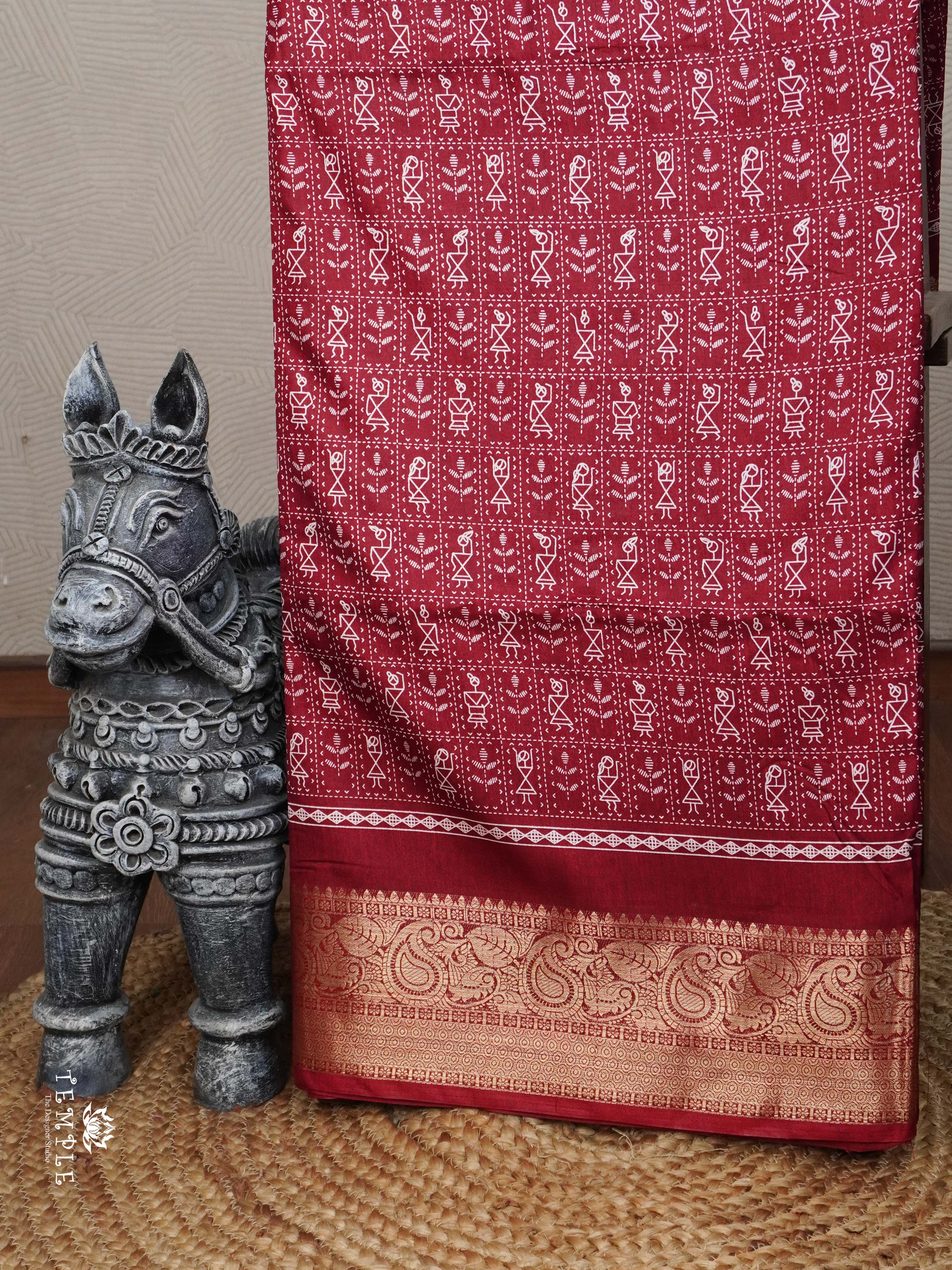 Printed Mulberry Silk Saree | TTDS2767