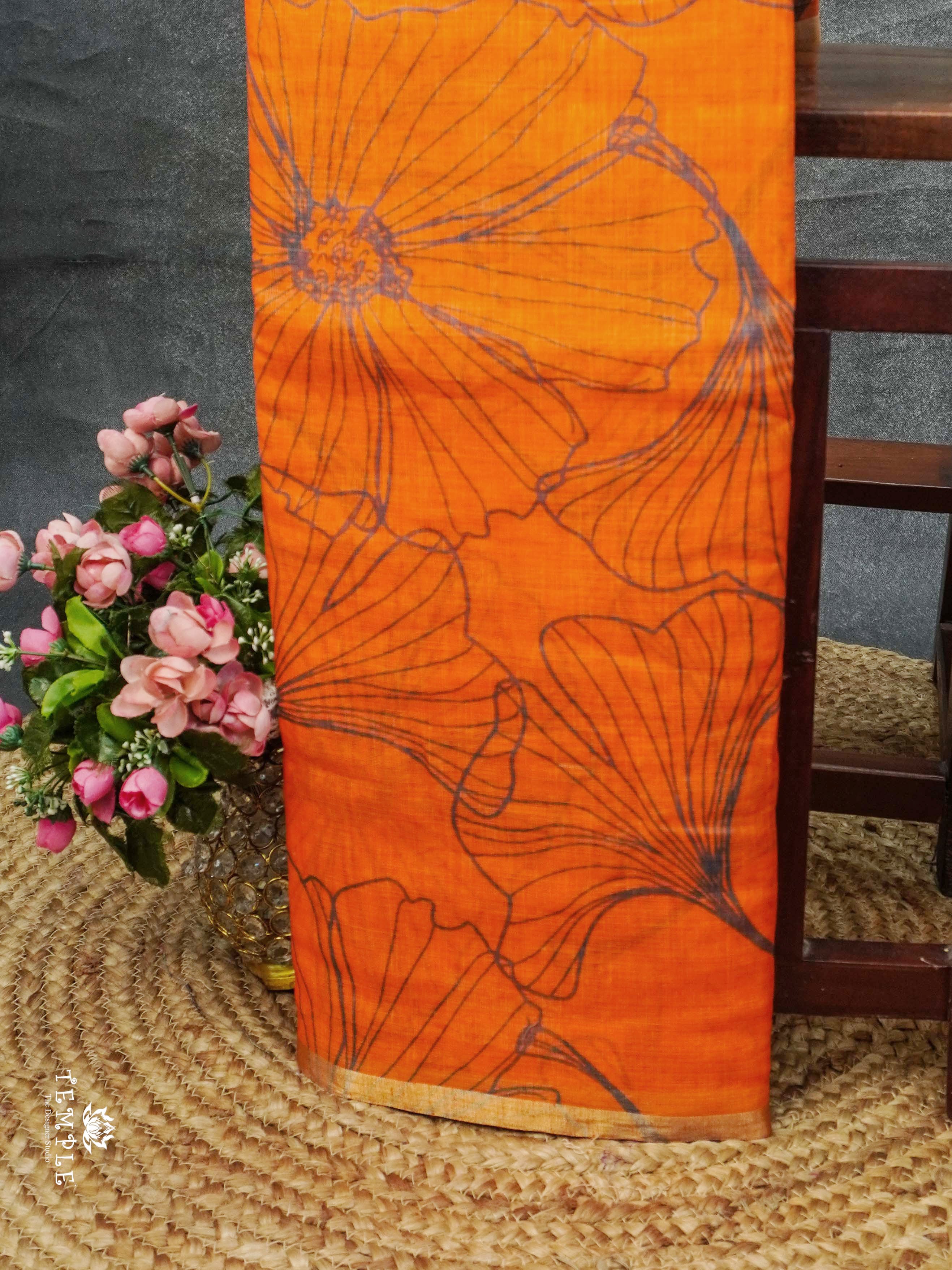 Printed Chanderi Cotton Saree | TTDS2171