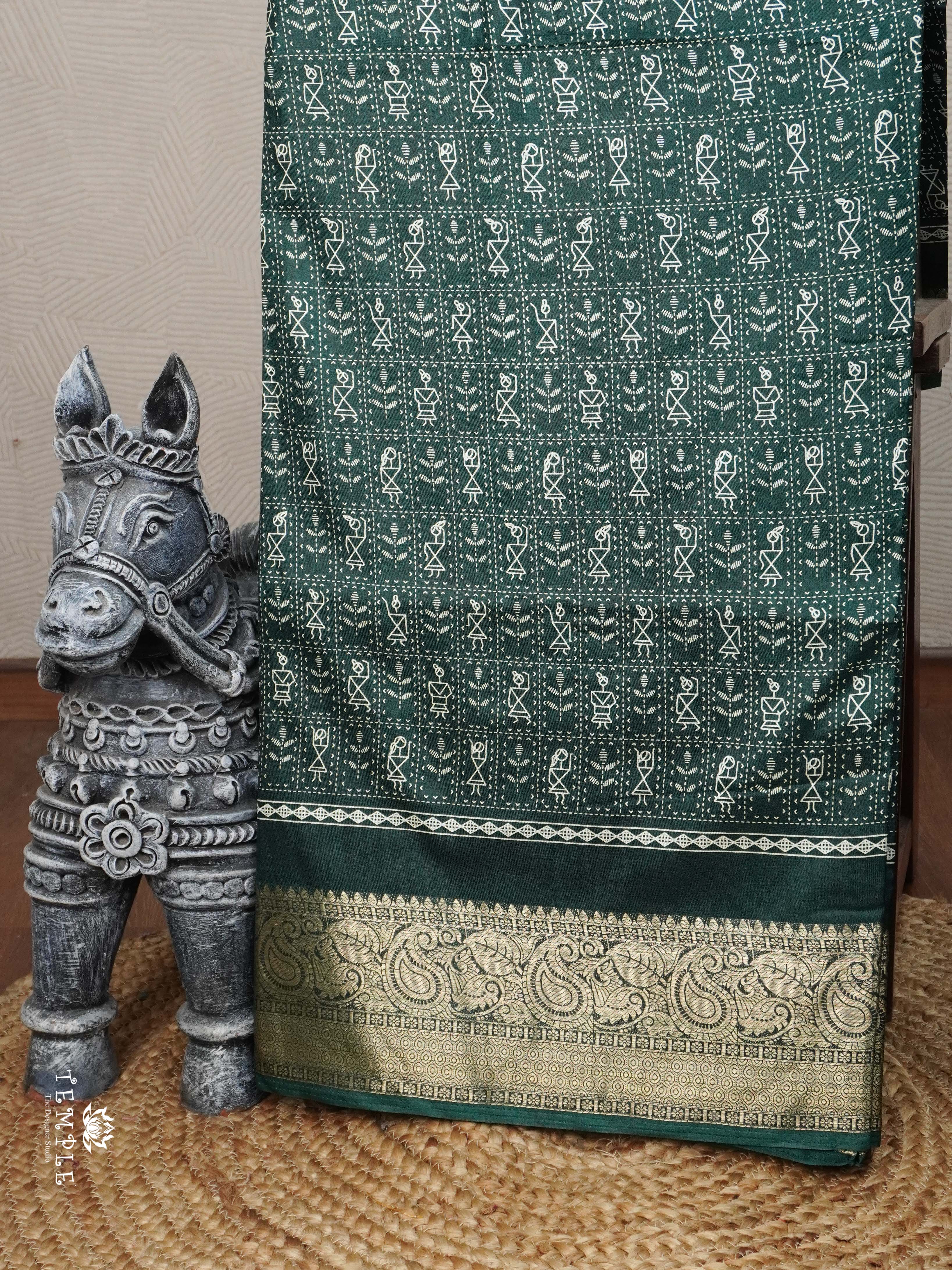 Printed Mulberry Silk Saree | TTDS2767
