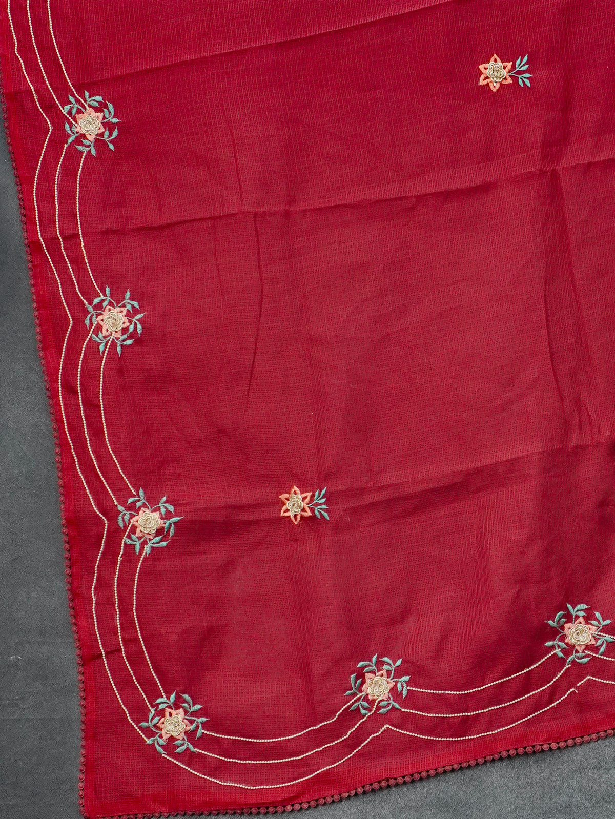 Kota Cotton Saree With Embroidery Work | TTDS3613