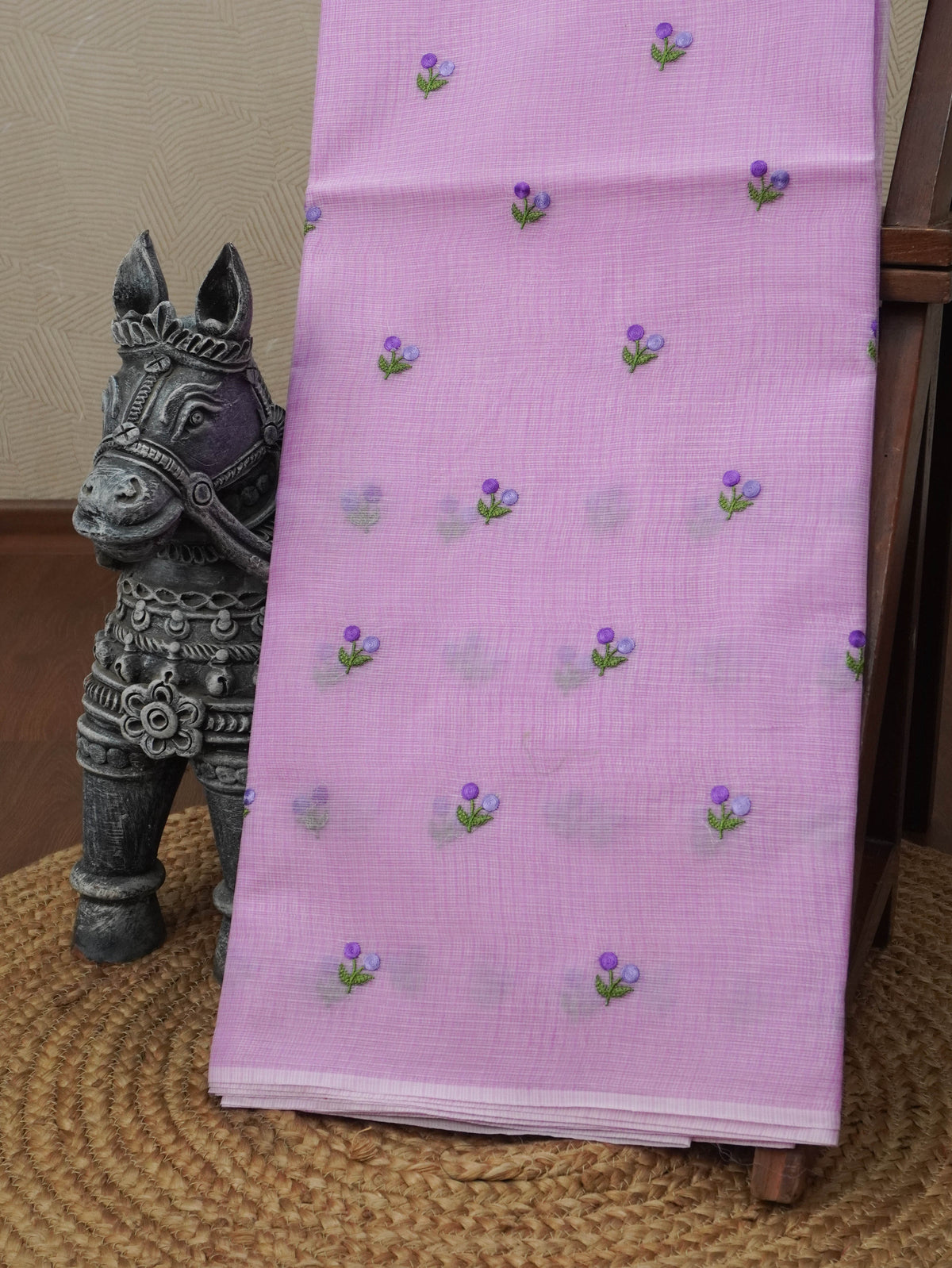 Kota Cotton Saree With Embroidery Work | TTDS3619